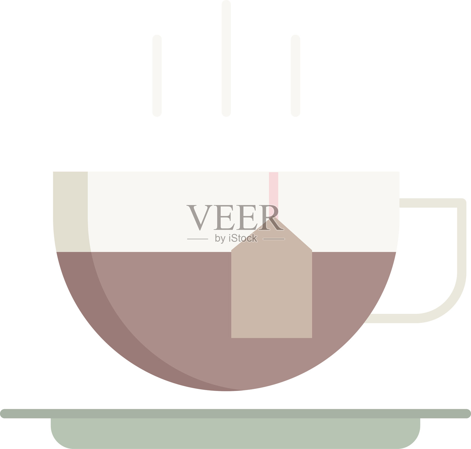 茶的扁平图标设计插画图片素材