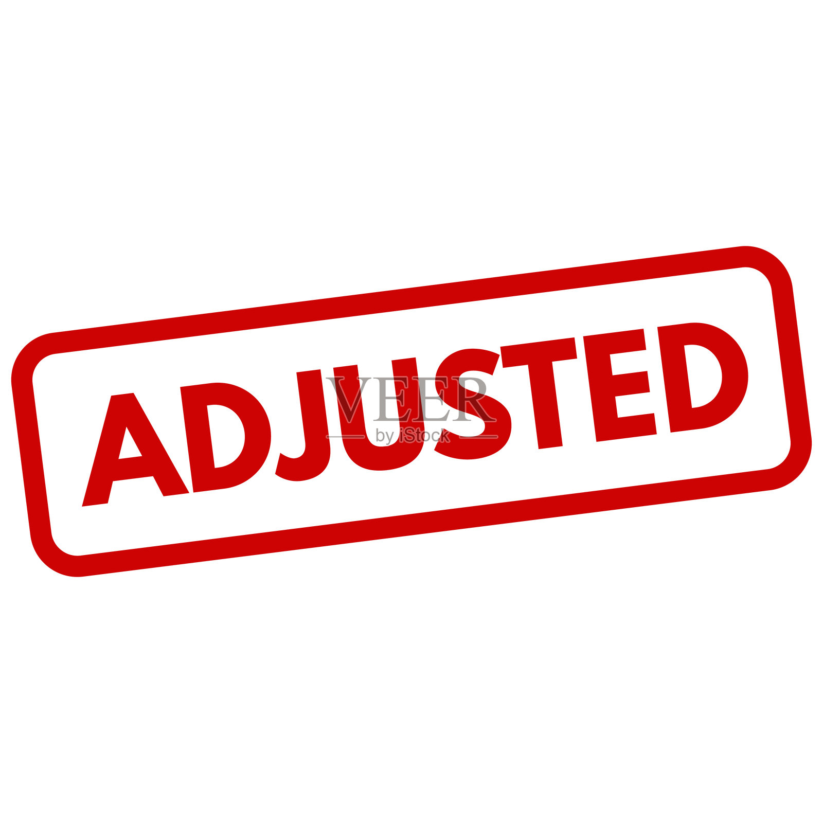 调整过的印章图标，孤立在白色背景上。红色调整印章标签图标。矢量图。插画图片素材