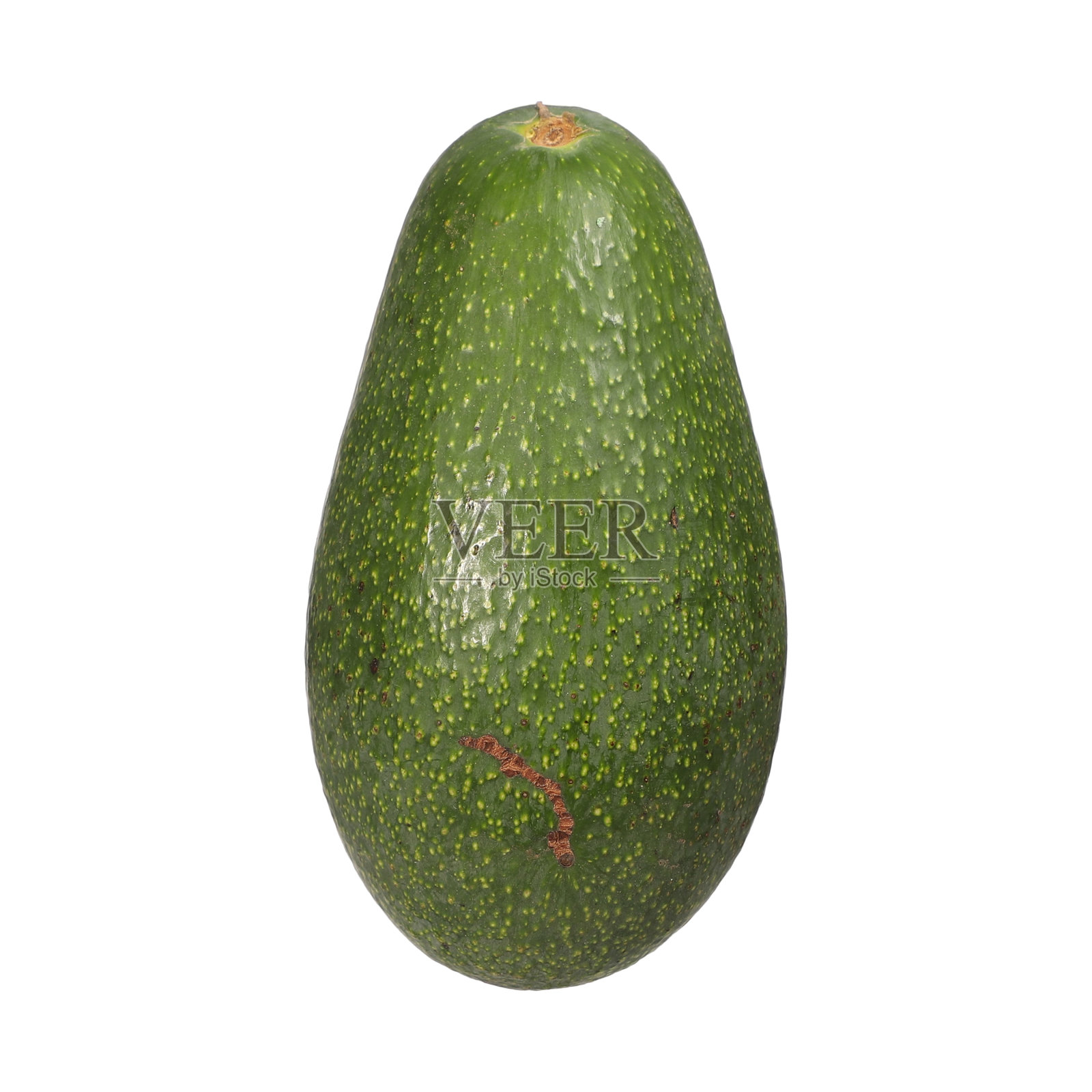 整颗成熟的绿色鳄梨，背景为白色，适用于食品概念照片摄影图片