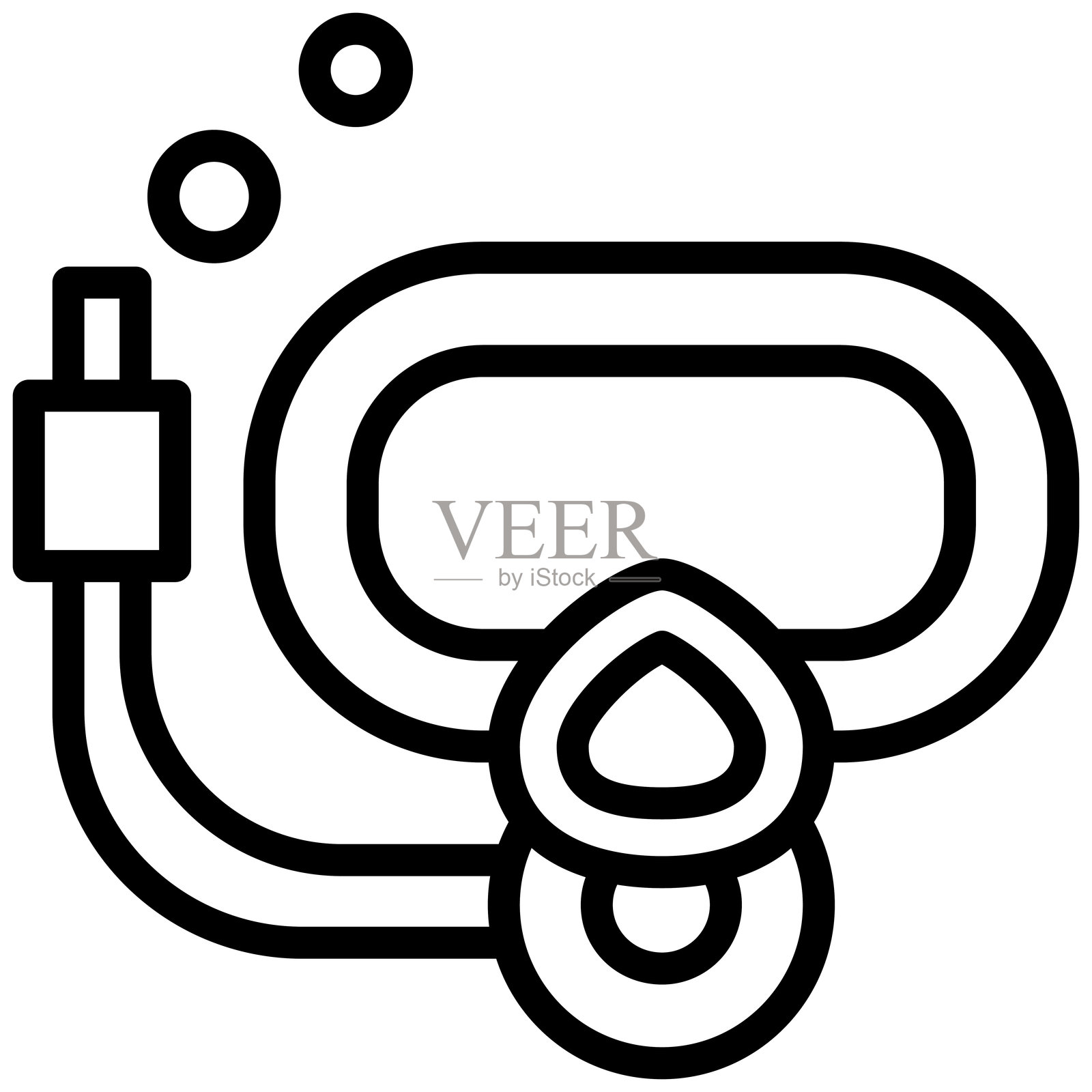 潜水面罩图标，黑白轮廓图标符号插画图片素材