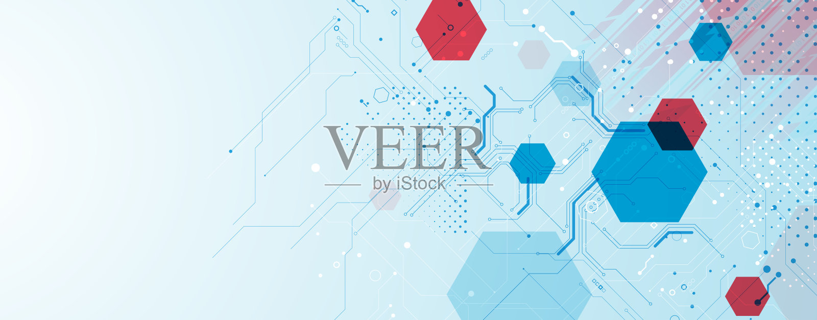 抽象的多边形和电路技术概念，未来主义背景插画图片素材