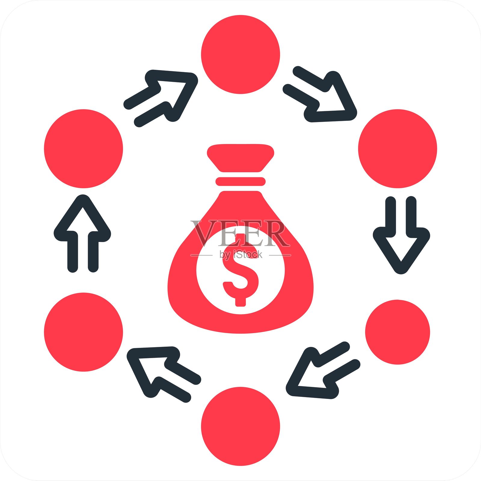 数字营销与金融图标概念插画图片素材