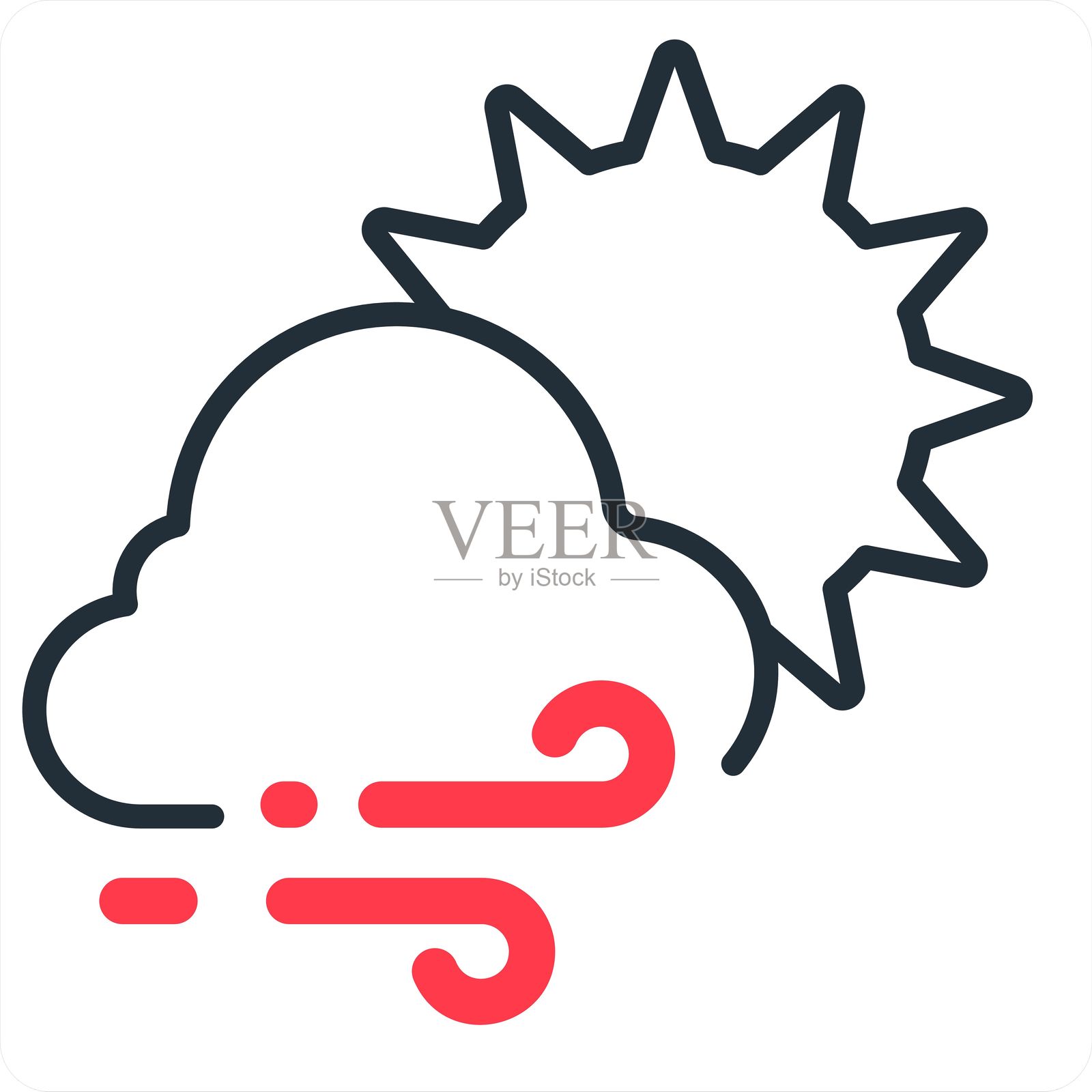 风和空气图标概念插画图片素材