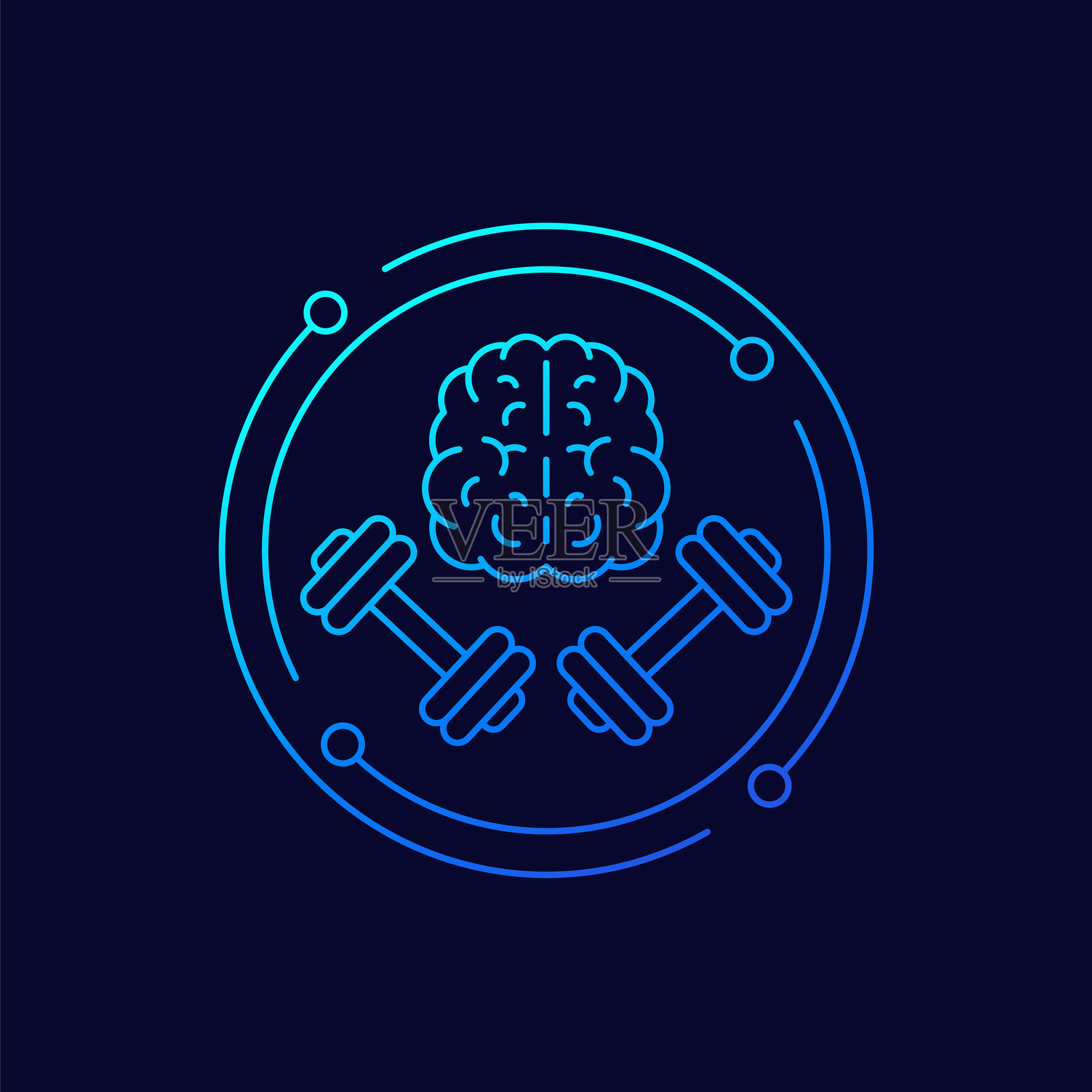 健身、健康、健身房时尚图标在圆圈中插画图片素材