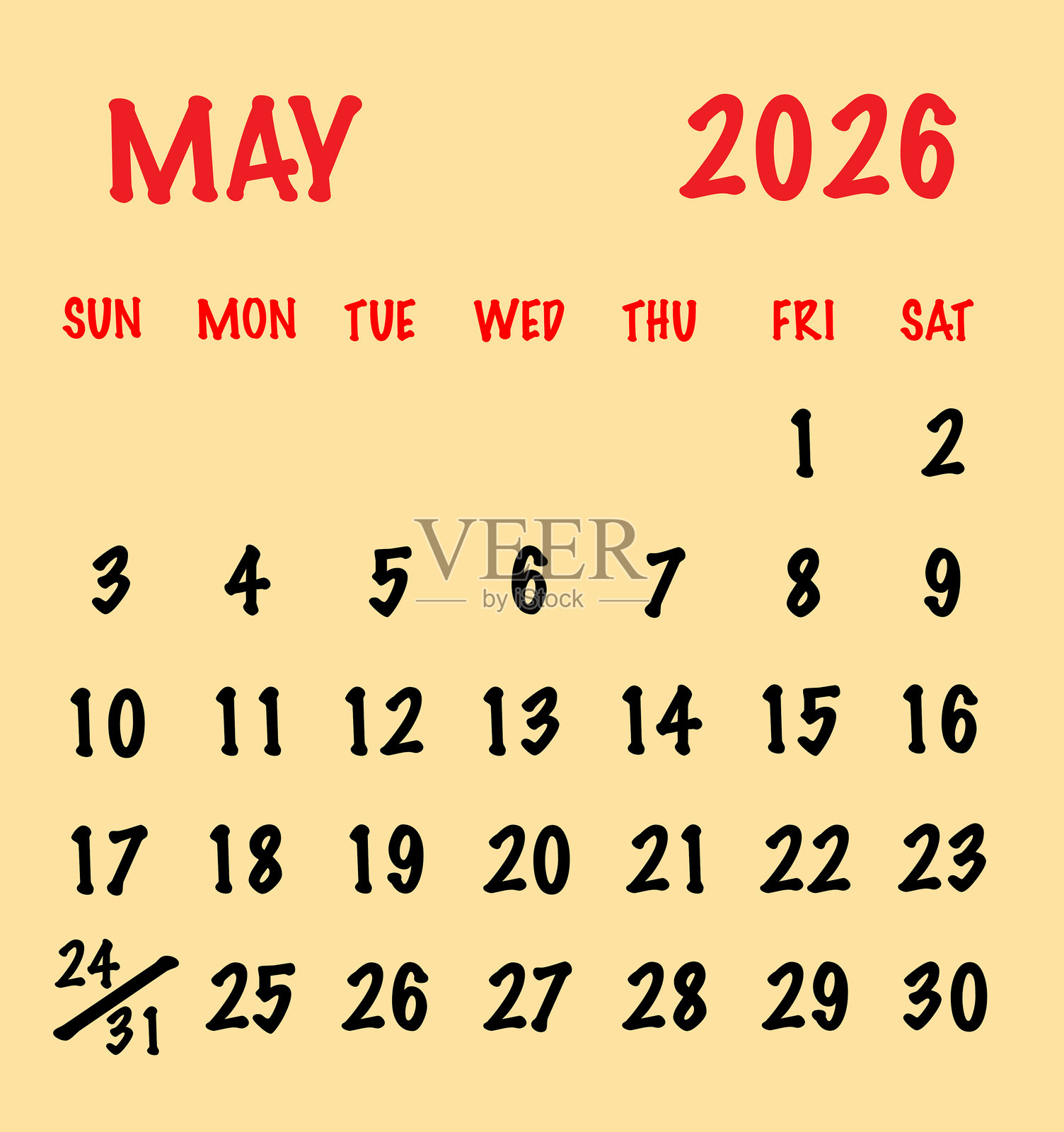 2026年5月日历插画图片素材