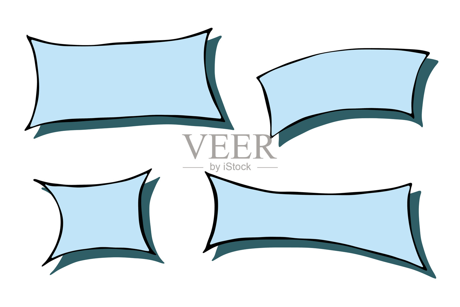 手绘对话框空白消息框文本框，适用于横幅、价格标签、贴纸和设计插画图片素材