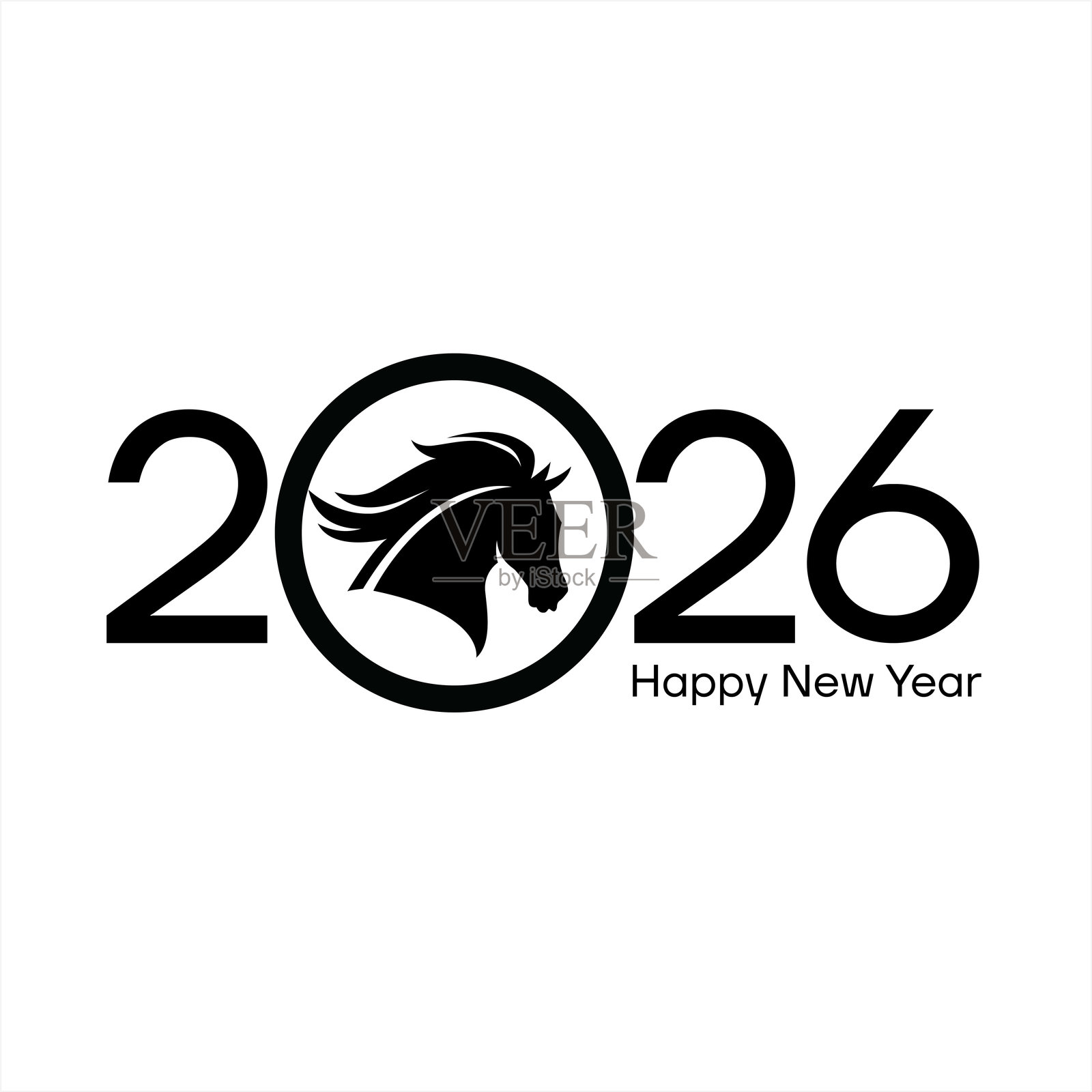 2026年新年，马年，2026年矢量插图插画图片素材
