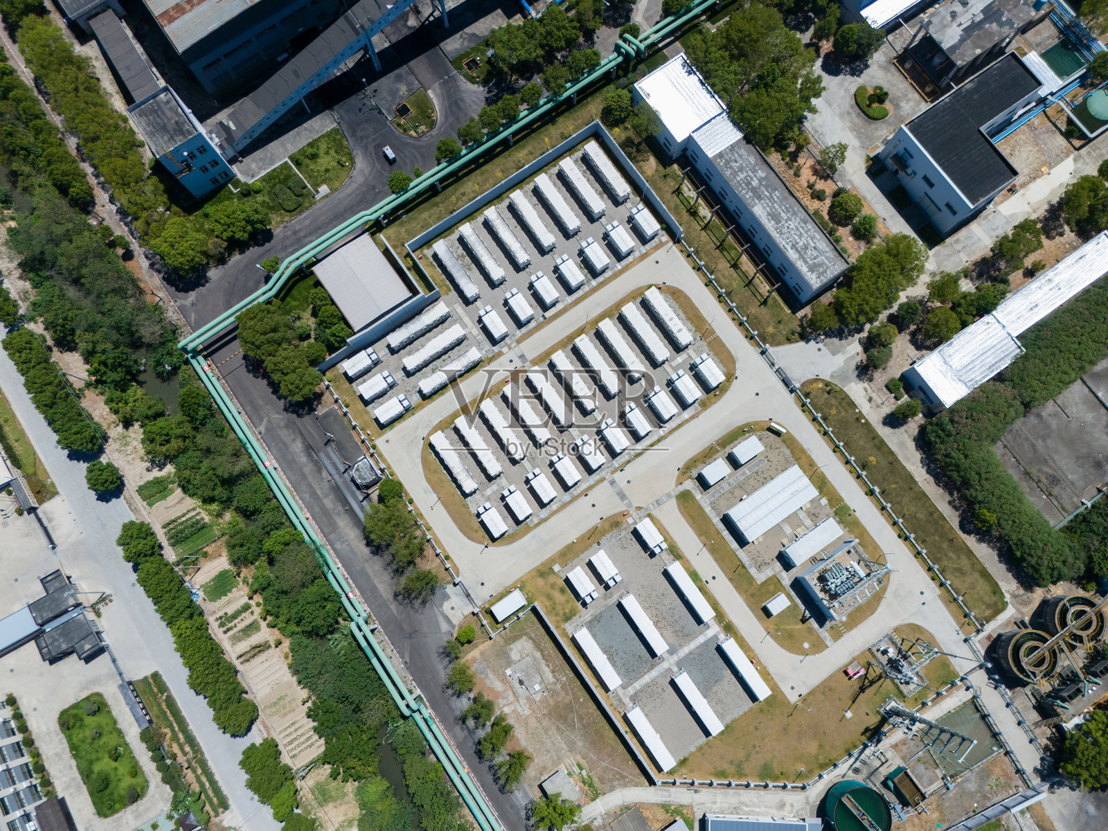 能源储存电站的鸟瞰图照片摄影图片