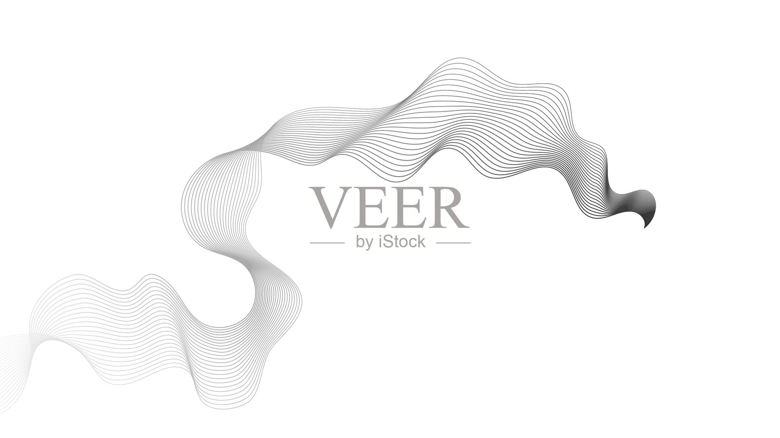 灰色波浪渐变线条的抽象背景插画图片素材