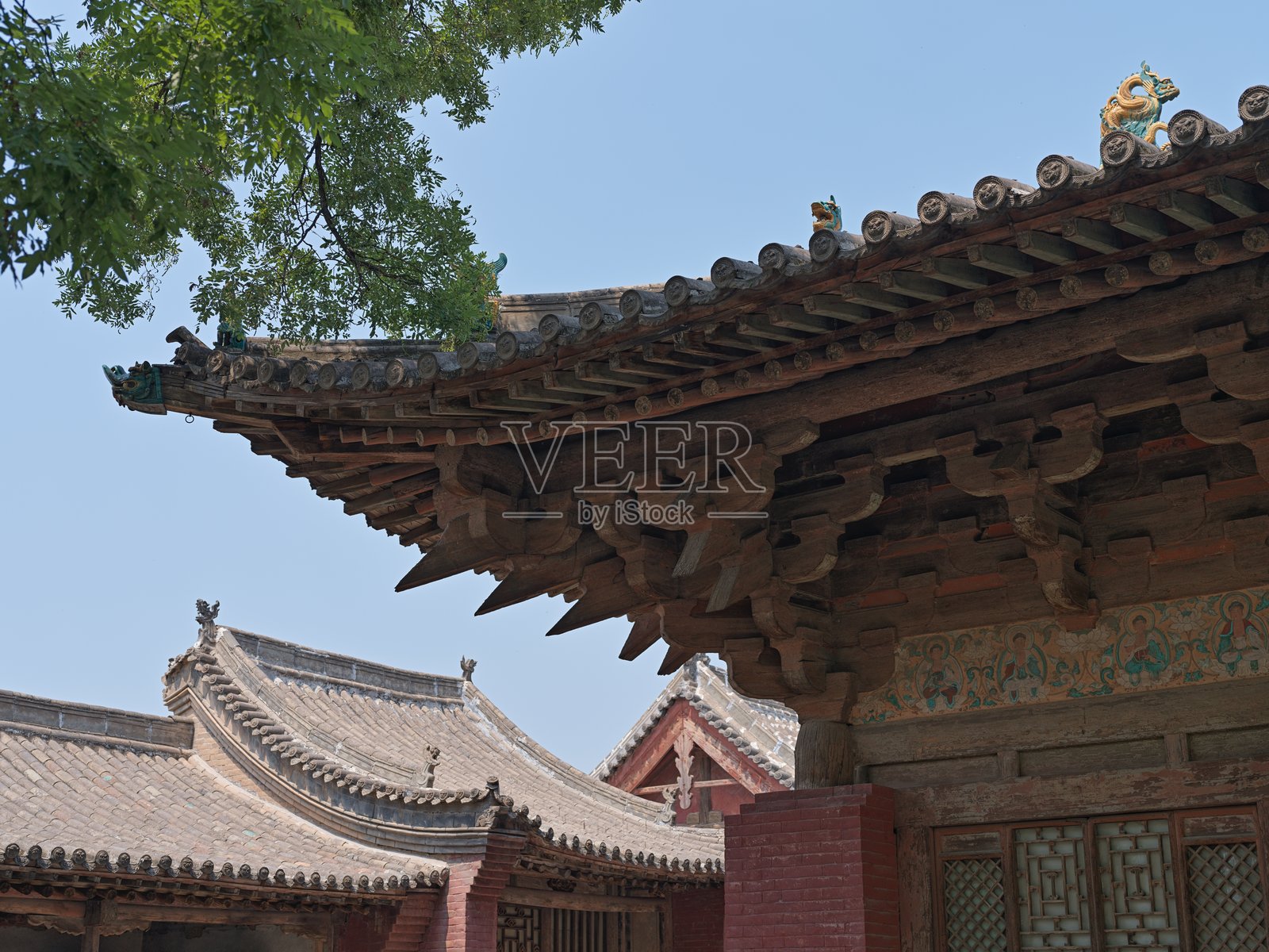 中国山西省平遥县的郑国寺建筑照片摄影图片