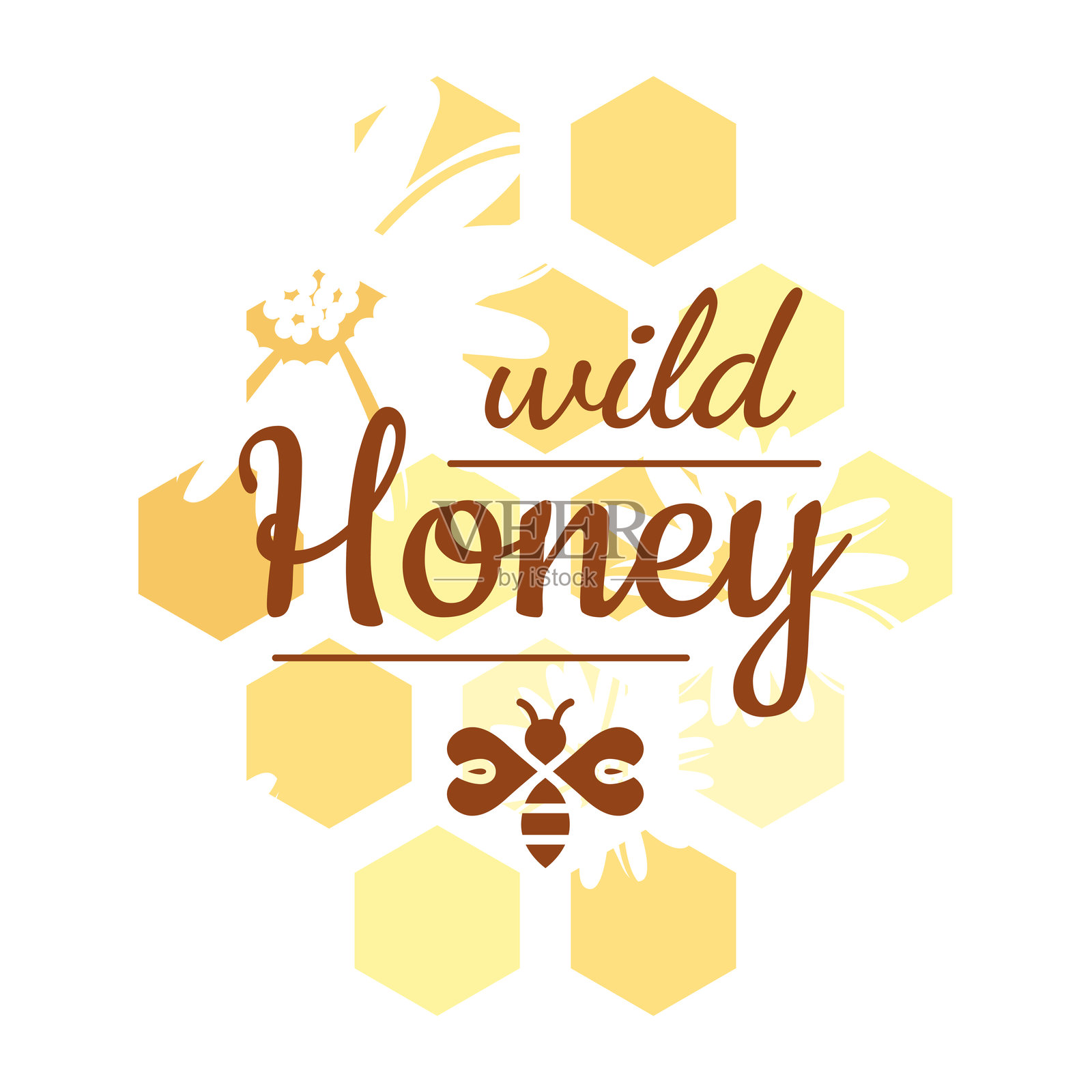 野花蜜标签插画图片素材