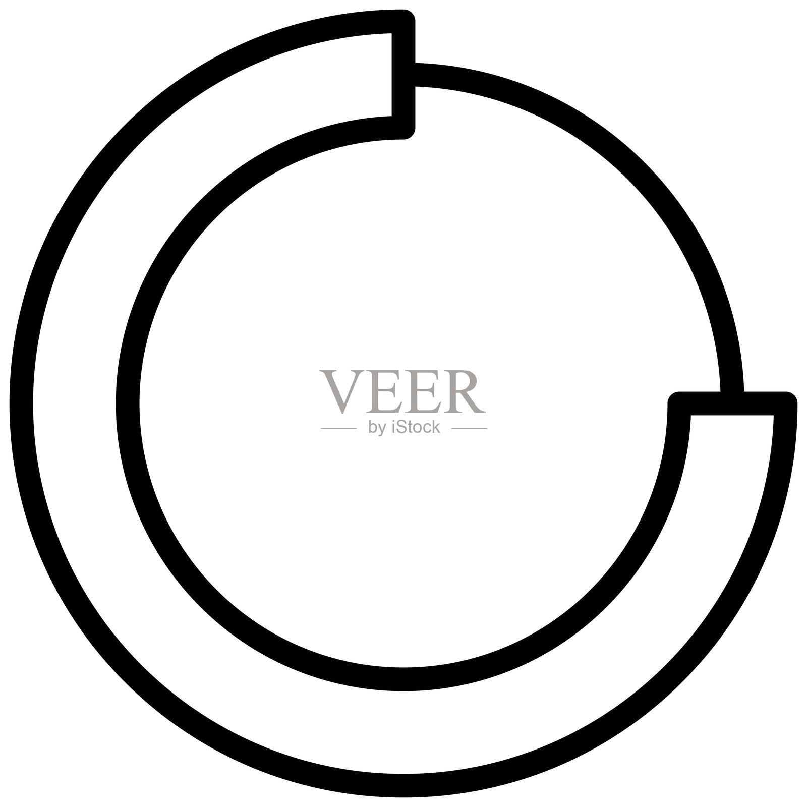 饼图轮廓图标，商业信息图轮廓图标，增长图表轮廓图标，统计饼图。插画图片素材