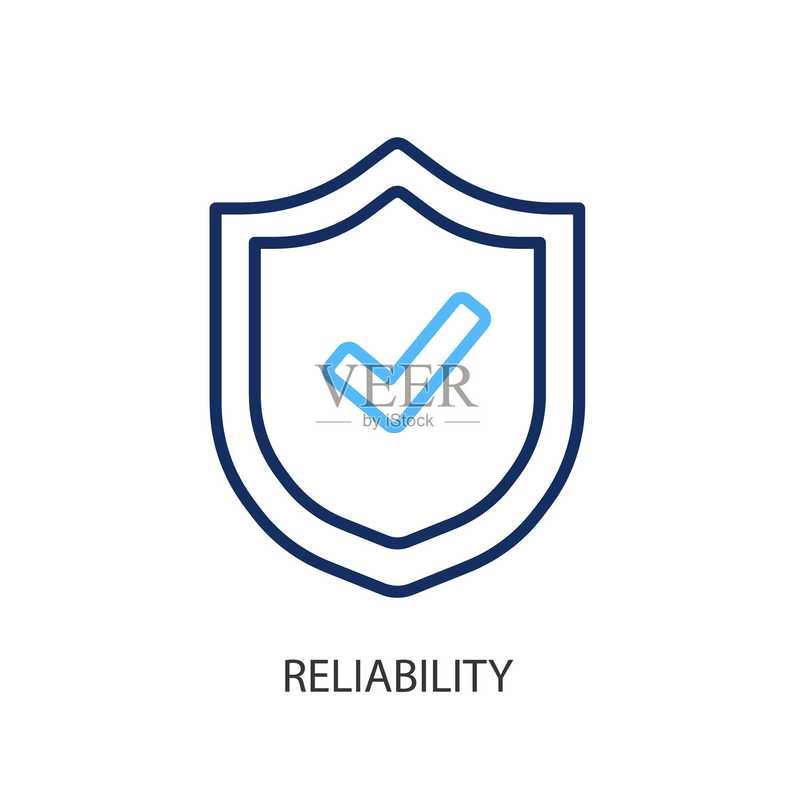 可靠性细线矢量图标。插画图片素材