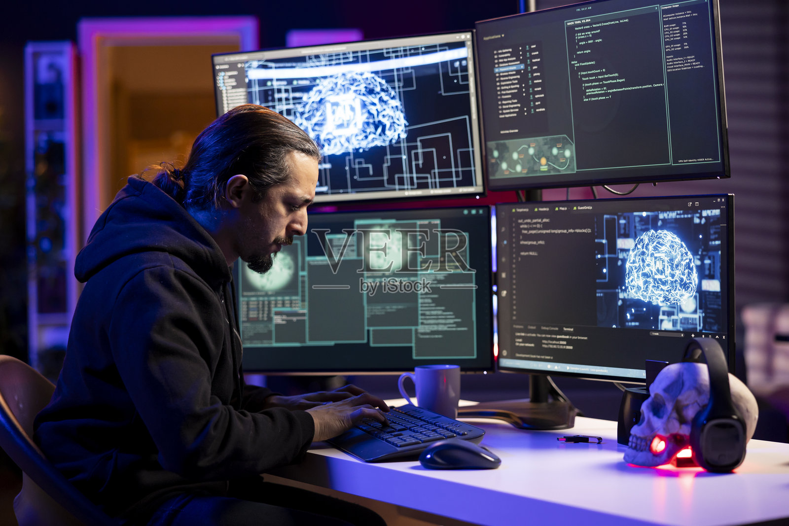 黑客利用人工智能进行网络钓鱼攻击，欺骗用户照片摄影图片