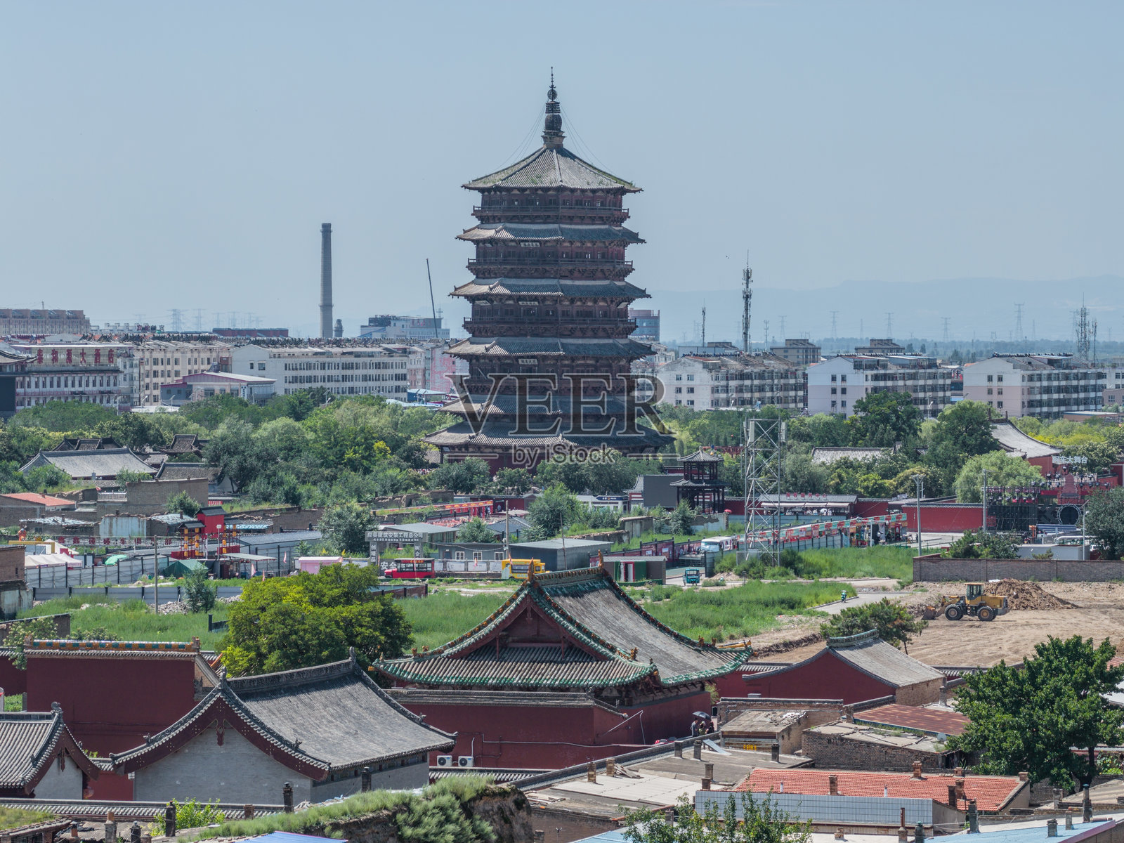 中国山西省应县的应县木塔照片摄影图片