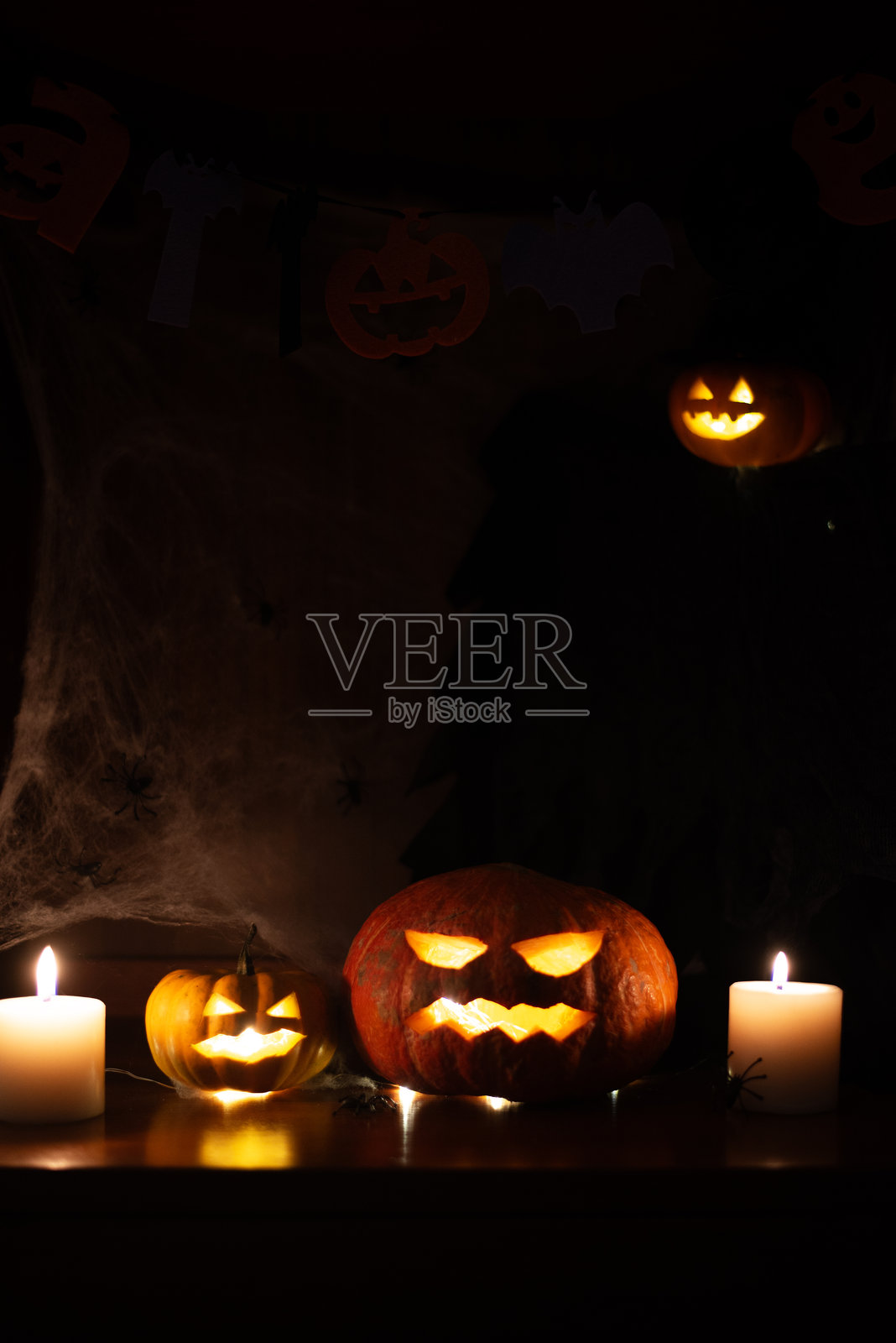 万圣节的南瓜灯装饰照片摄影图片