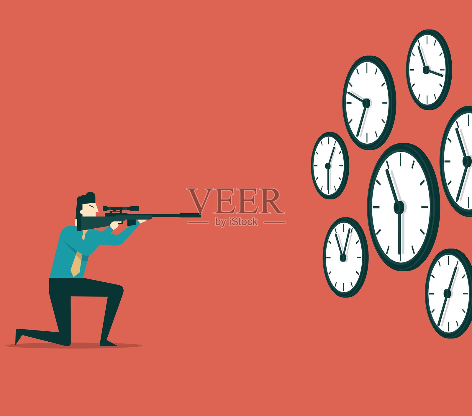 时间管理 - 商人插画图片素材