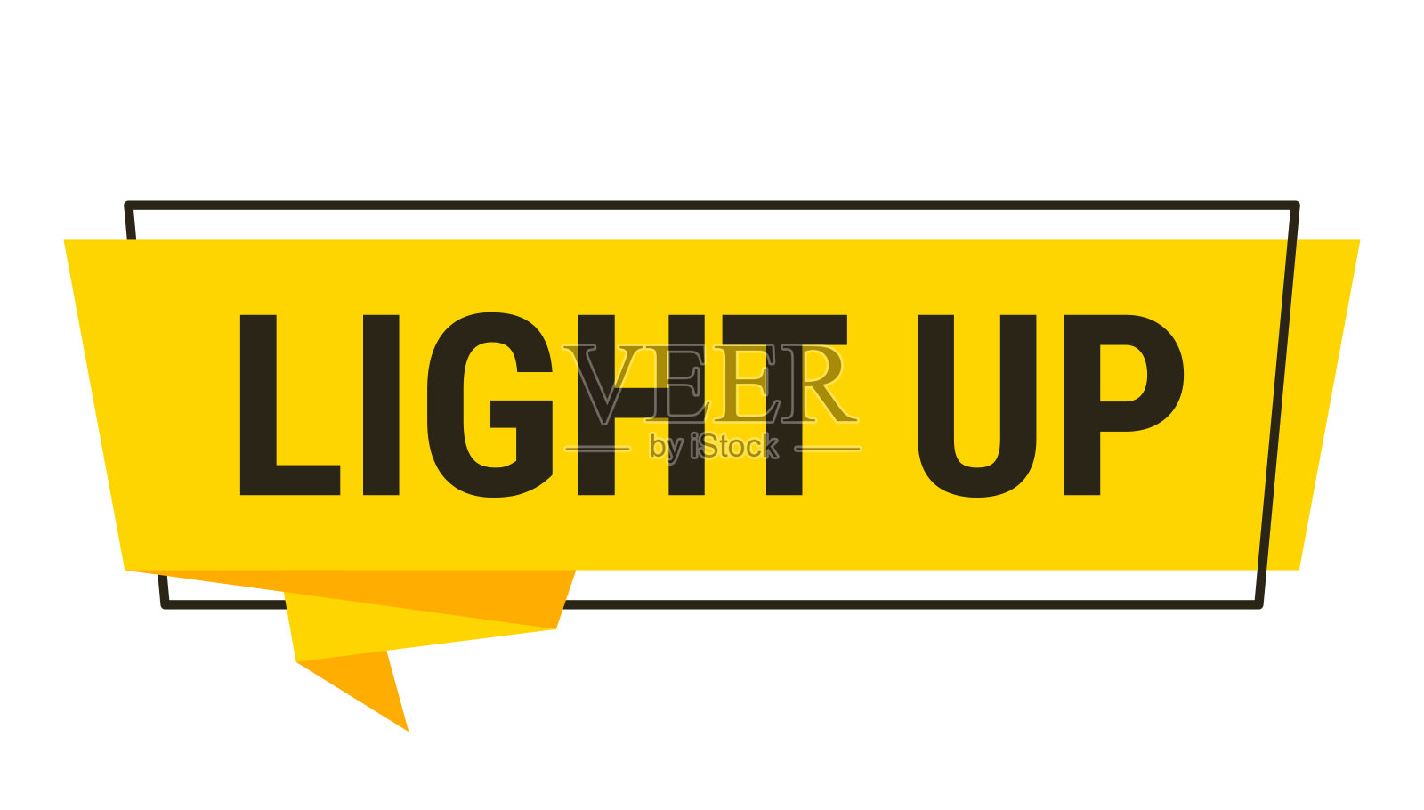 亮起 - 白色背景上的黄色对话气泡插画图片素材