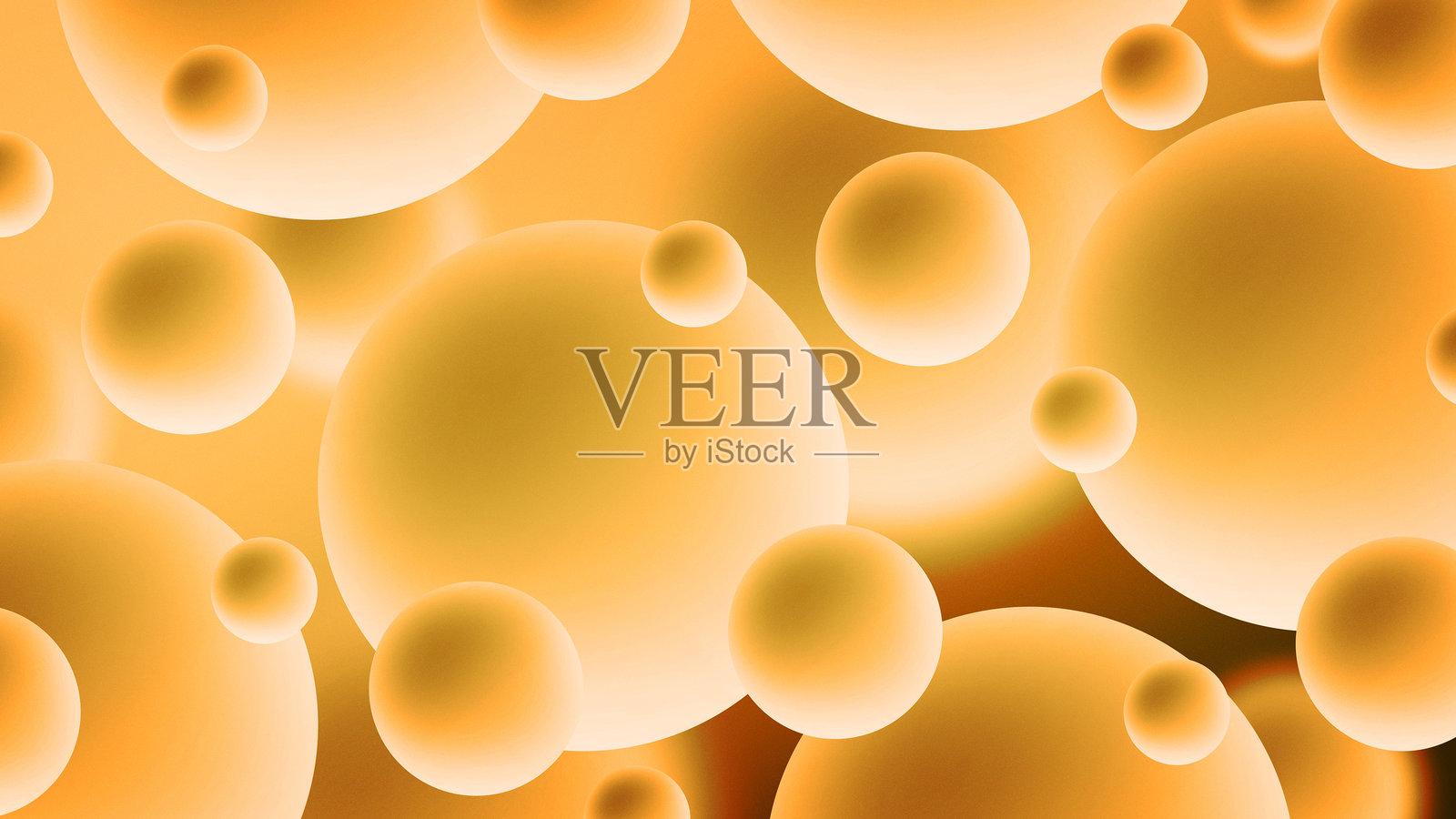 抽象的3D气泡背景 - 柔和色彩渐变与漂浮的球体插画图片素材