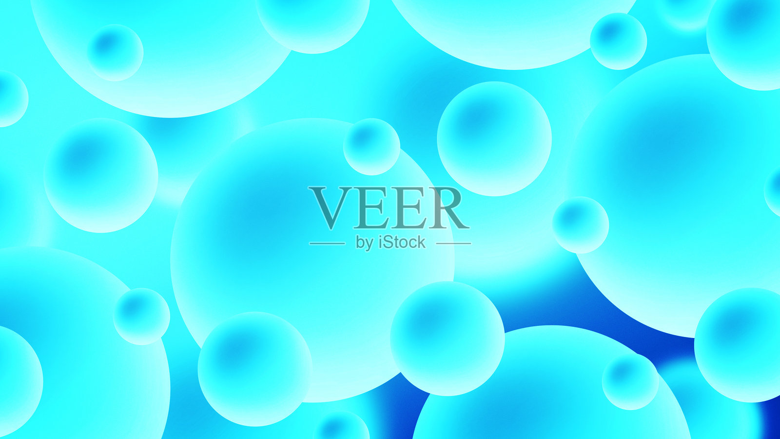 抽象的3D气泡背景 - 柔和色彩渐变与漂浮的球体插画图片素材