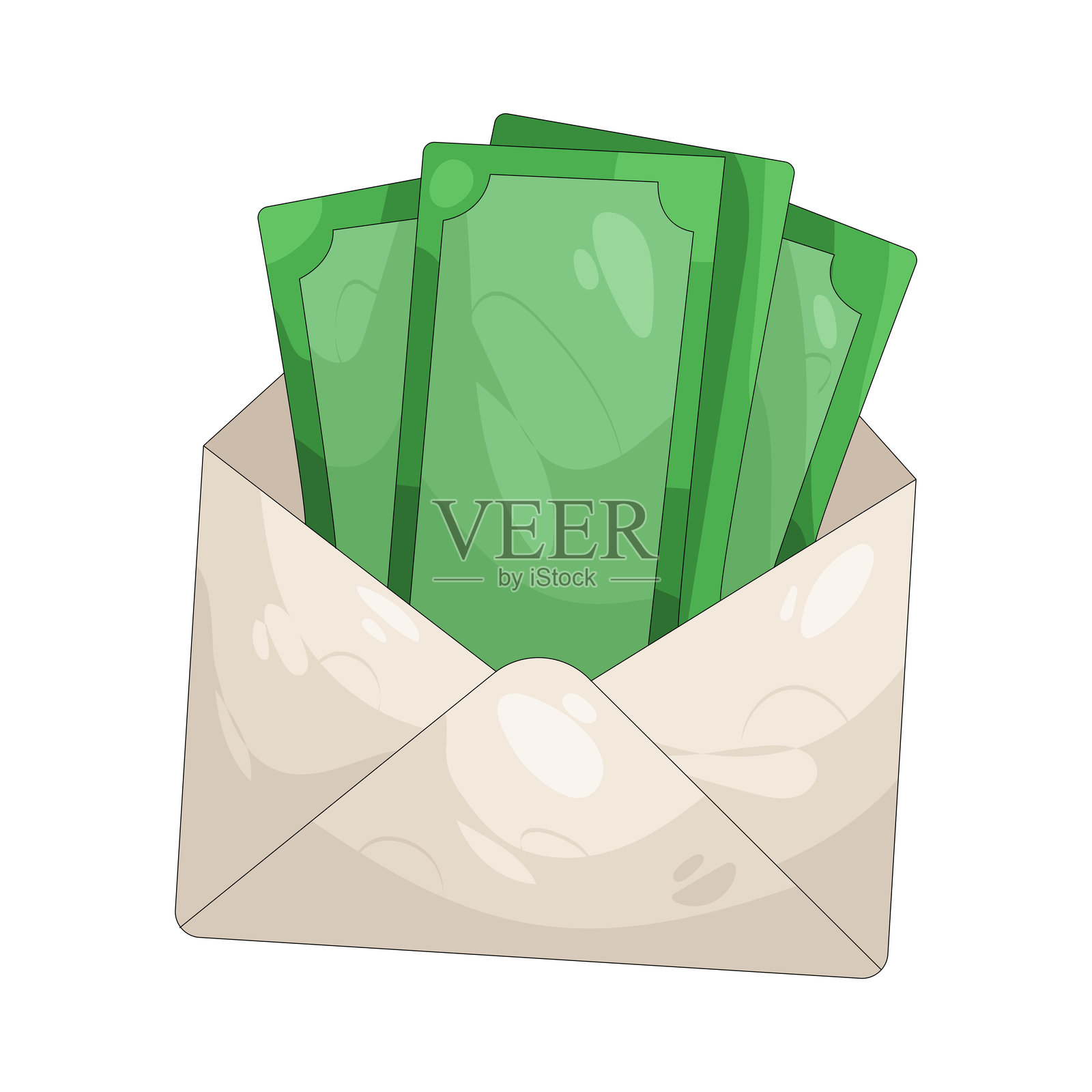信封里的钱插画图片素材