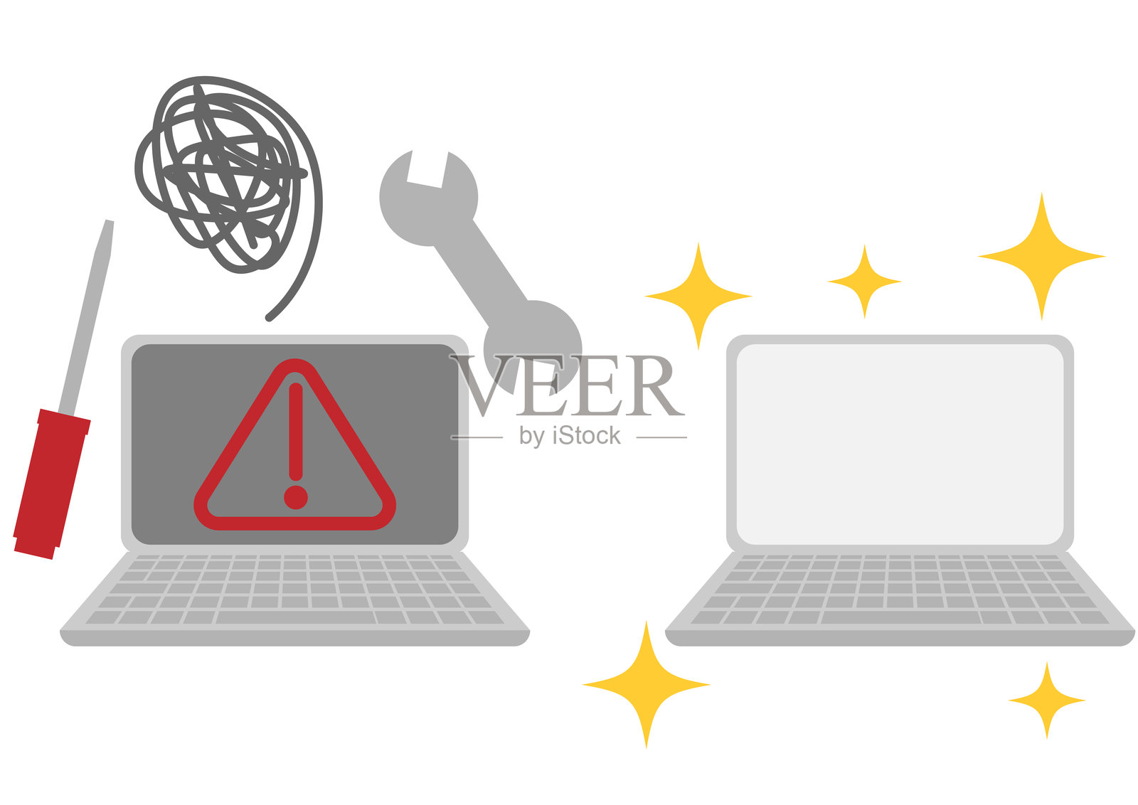 计算机故障及随后的恢复插图插画图片素材