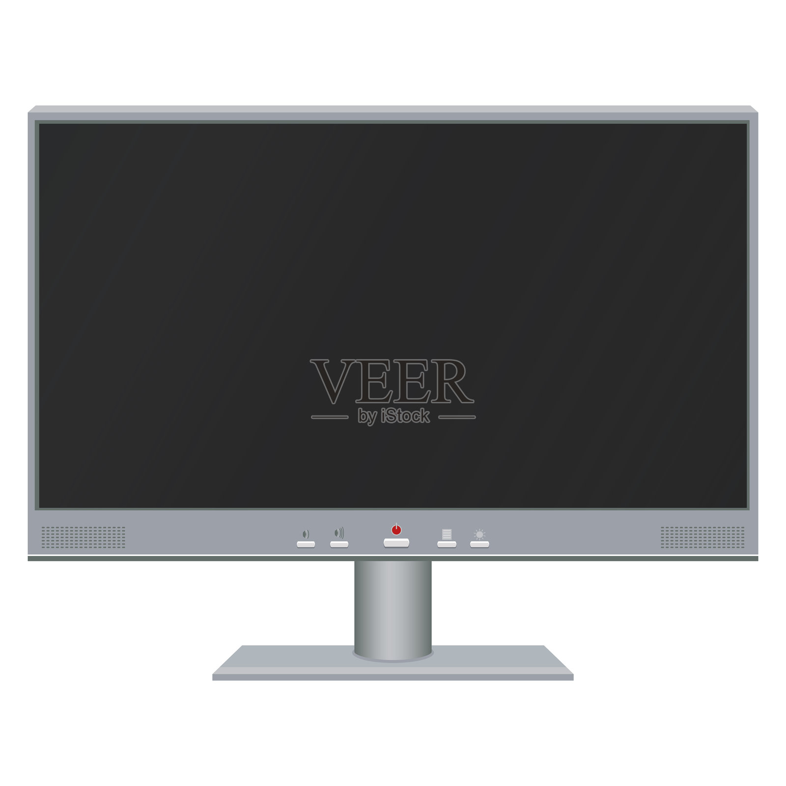 灰白色桌面电脑显示器插画图片素材