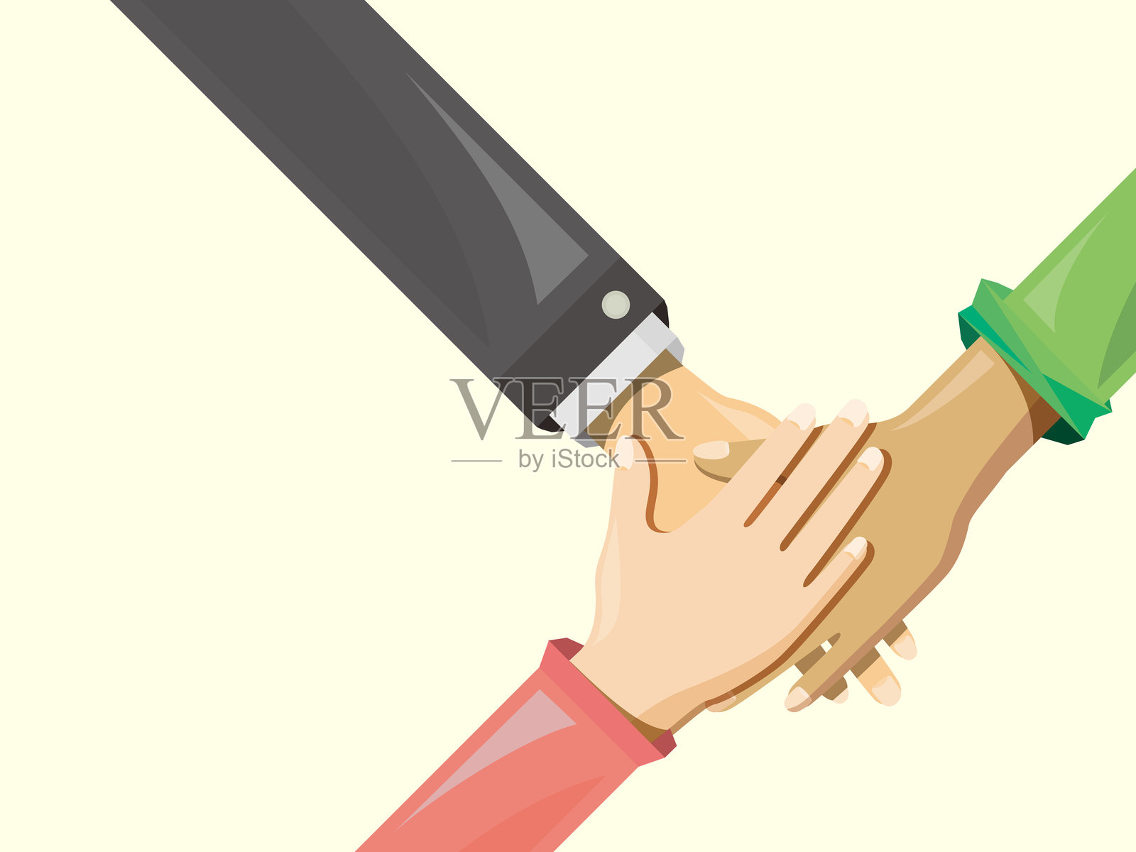 每日A038重叠手部矢量插图图形EPS 10插画图片素材