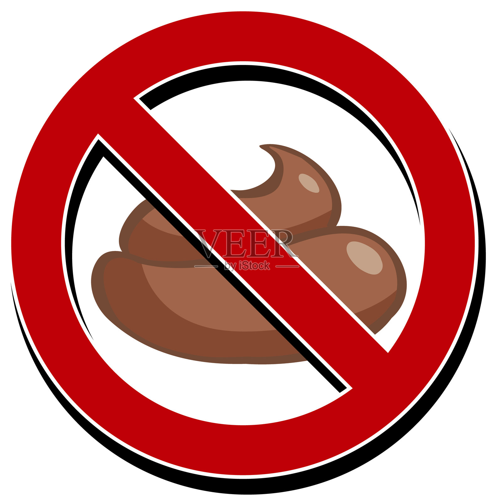 禁止狗狗排便的矢量标志插画图片素材