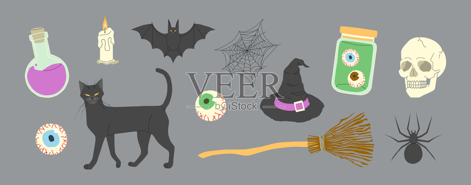 女巫收藏插画图片素材