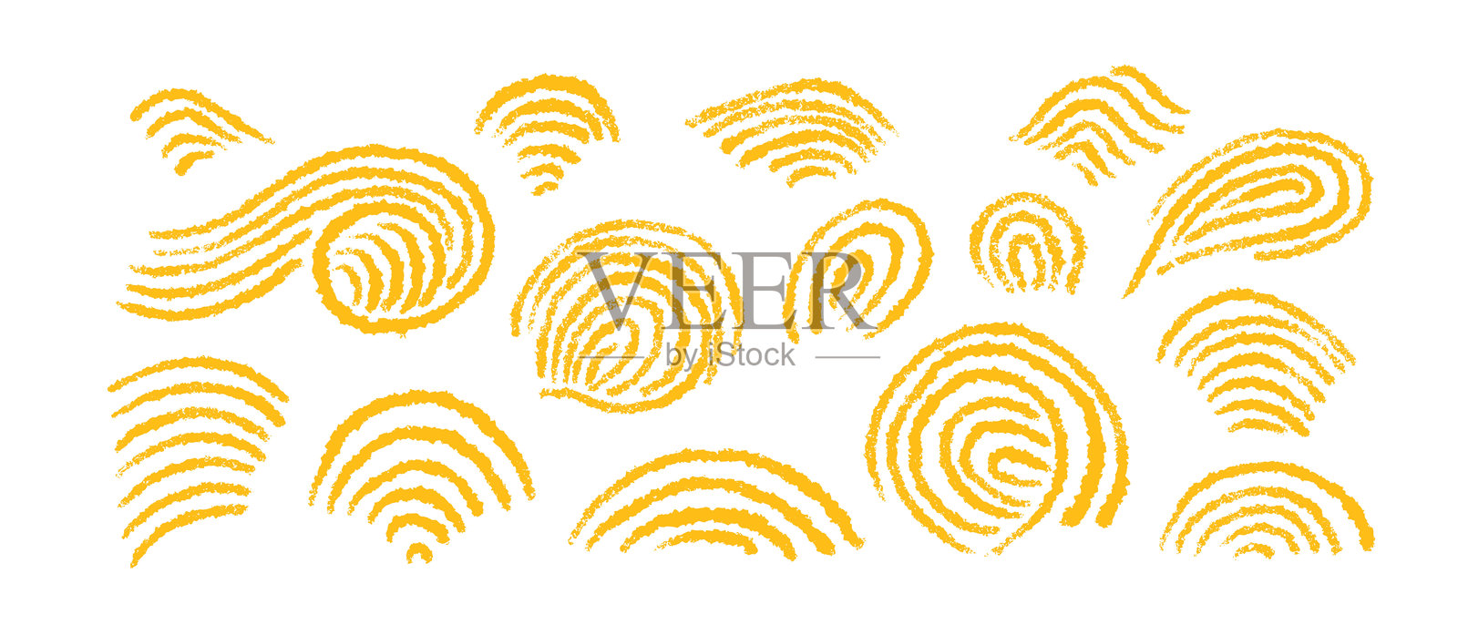 意大利面套装。黄色拉面，意大利面艺术粉笔标志。插画图片素材