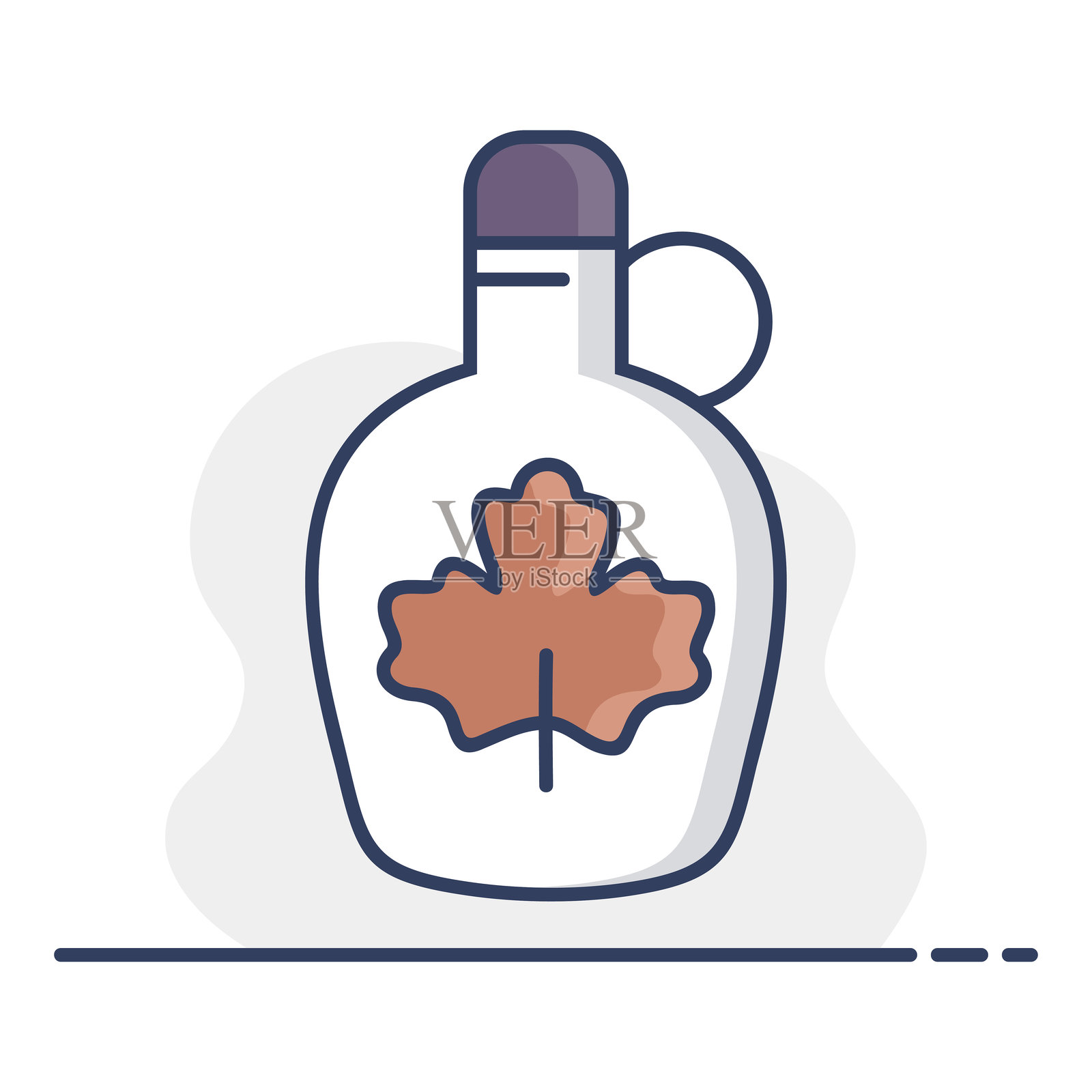 天然枫糖浆瓶轮廓图标插画图片素材