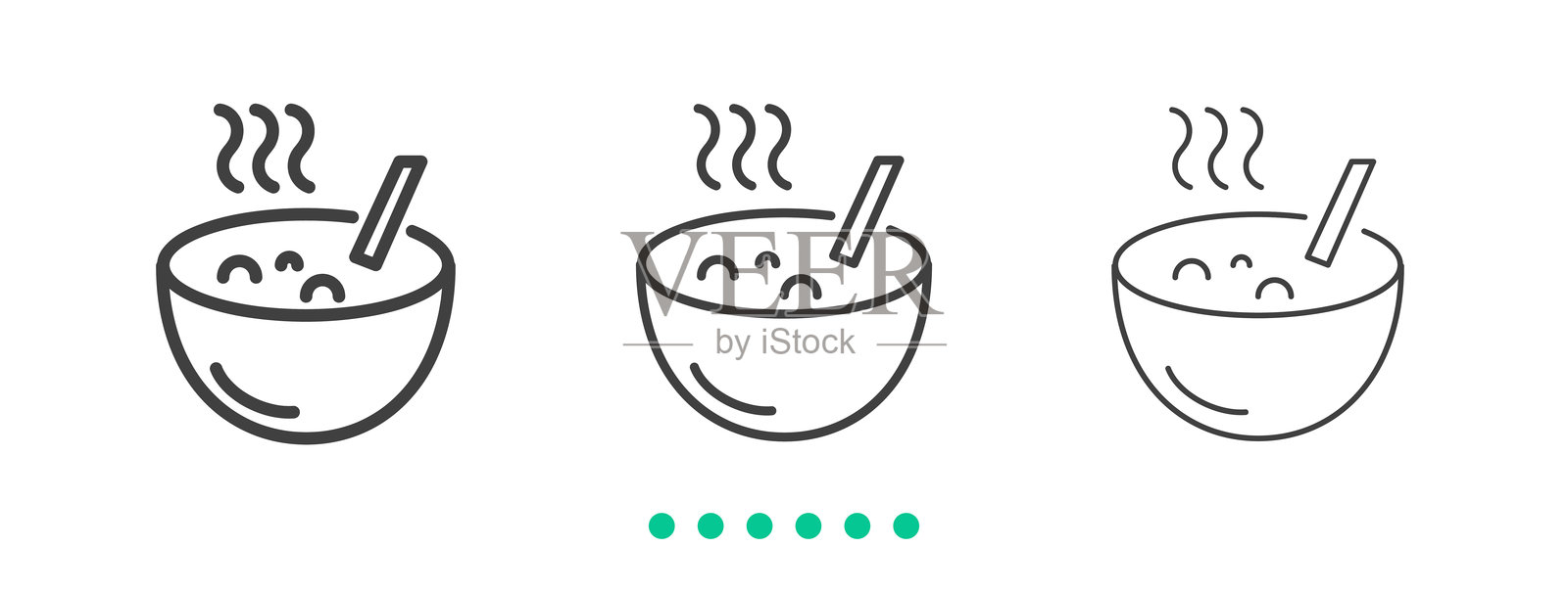 汤的图标。细线图标矢量插画图片素材