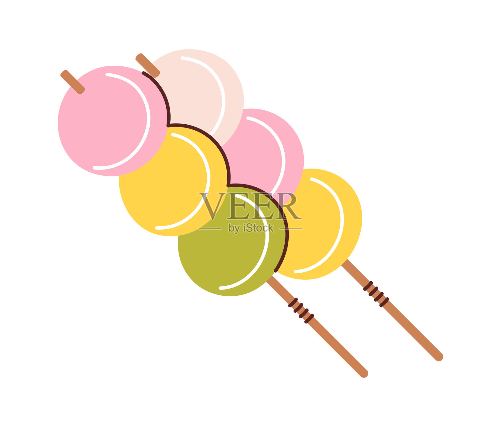 米饭球串烧小吃插画图片素材