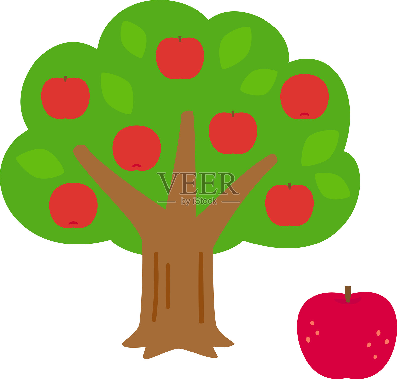 苹果树插画图片素材