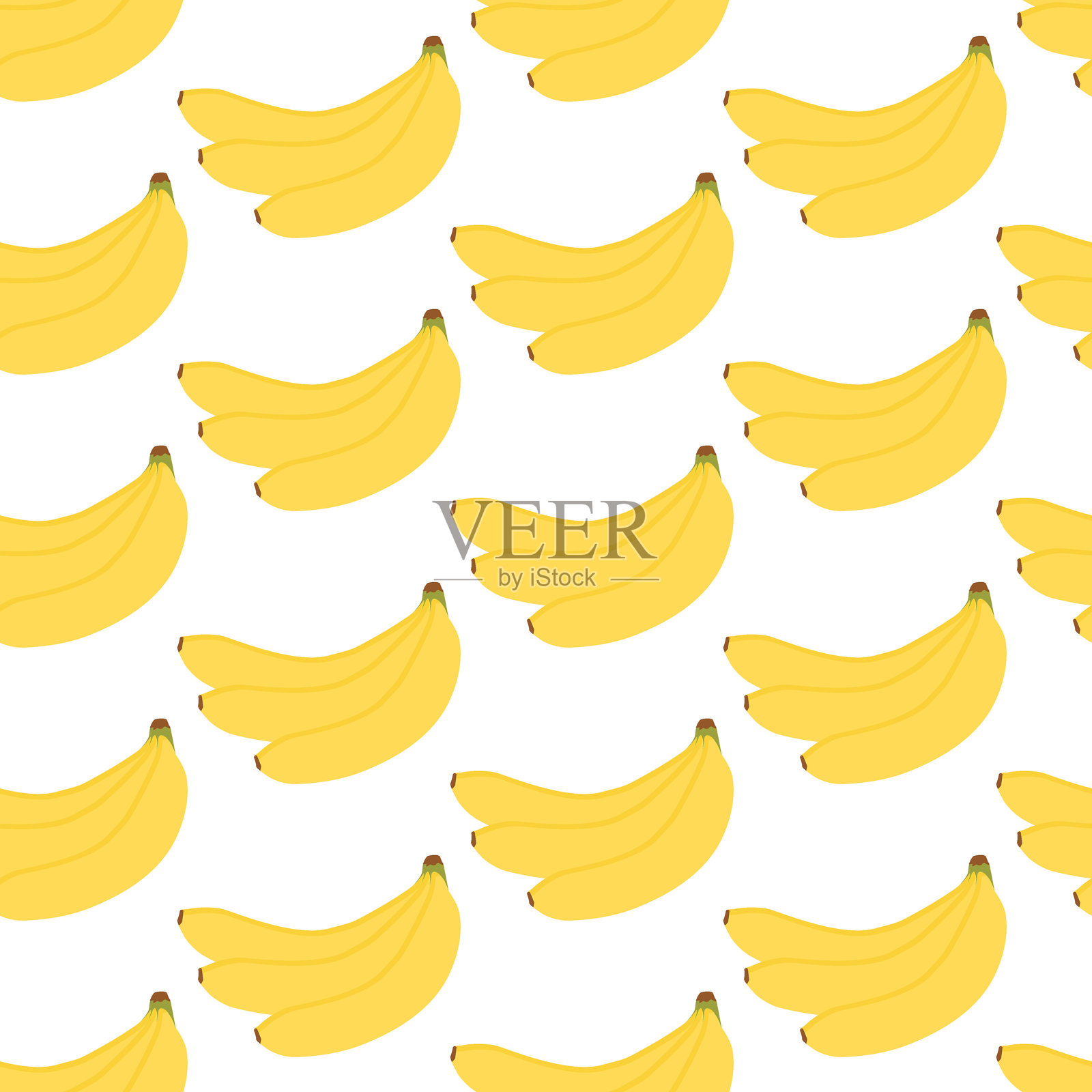 香蕉水果无缝图案 彩色手绘热带水果背景 无缝纹理创意插画图片素材