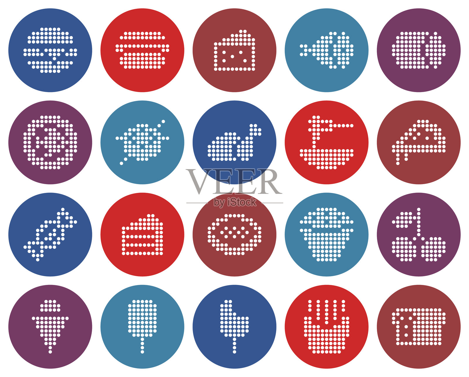 点状食品图标集插画图片素材