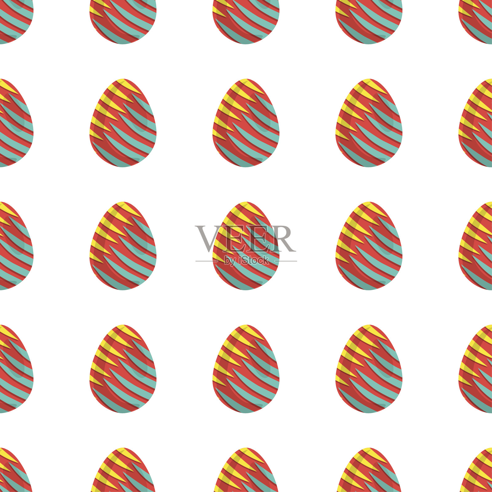 无缝庆祝复活节的插图，包含五彩缤纷的彩蛋狩猎活动插画图片素材