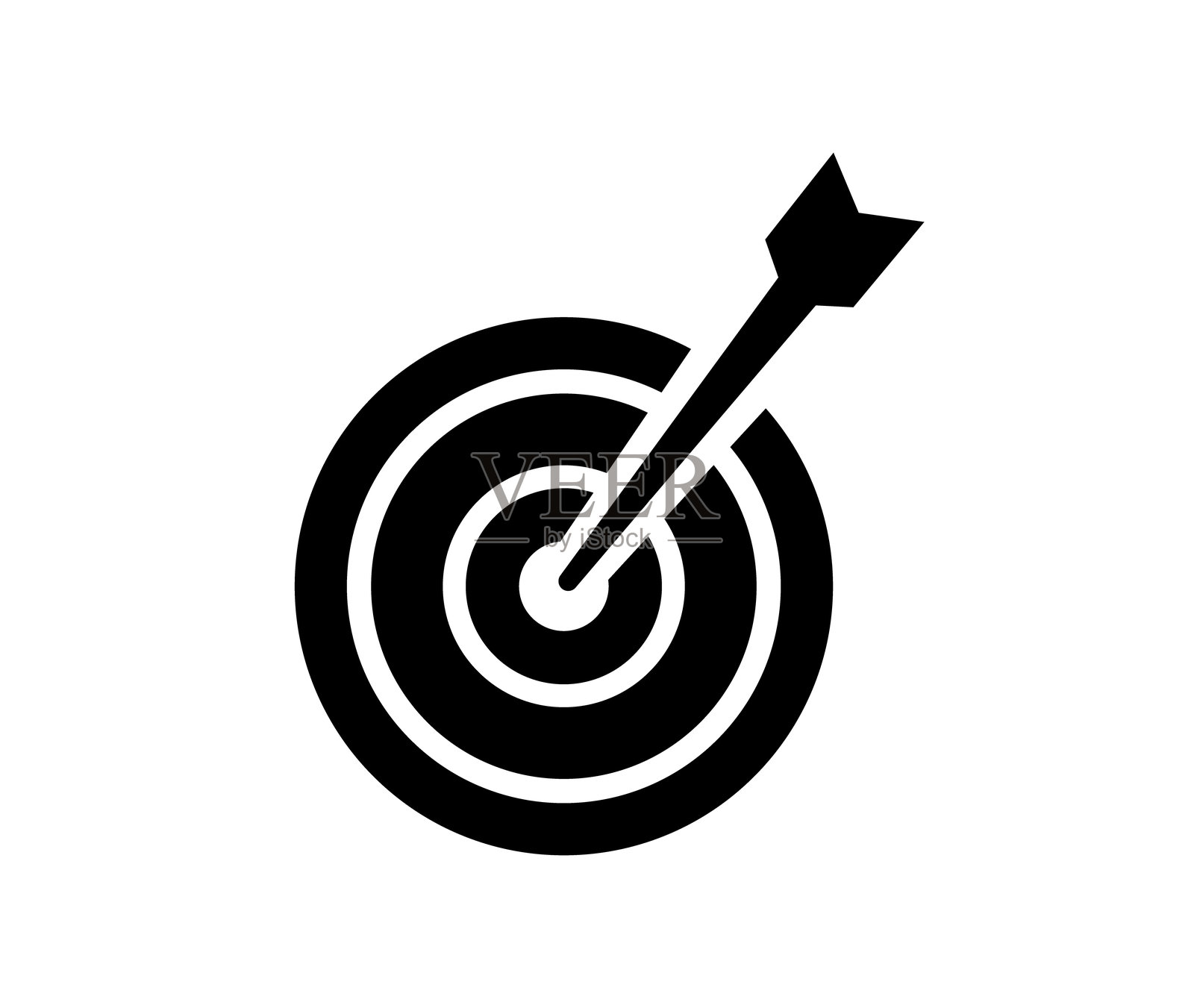 目标获取实心图标轮廓插画图片素材