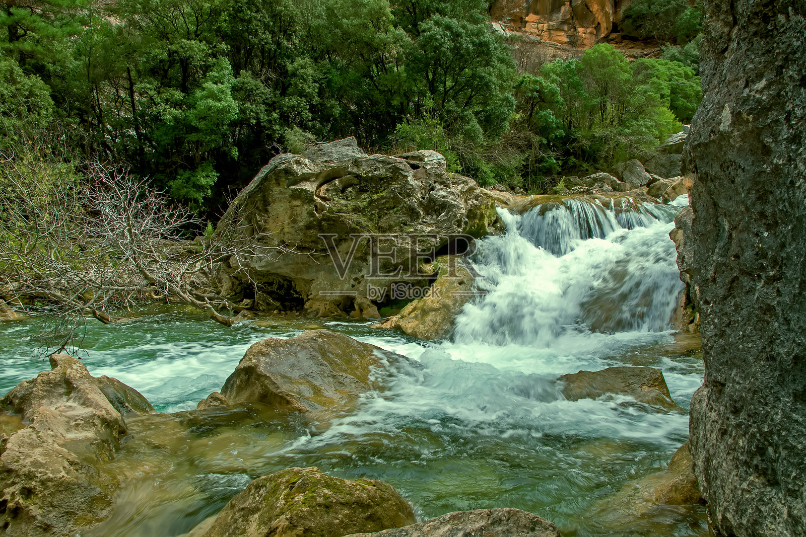 瓜达尔基维尔河在卡索尔拉、塞古拉和拉斯维利亚斯自然公园内。照片摄影图片