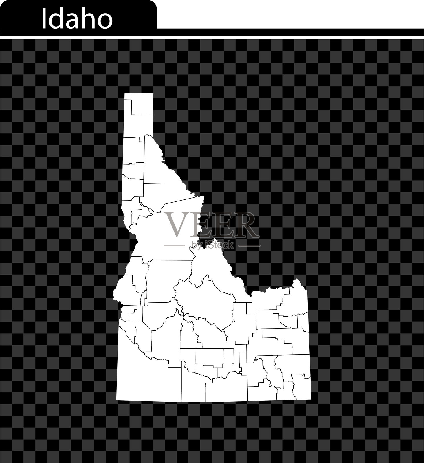 爱达荷州地图插画图片素材