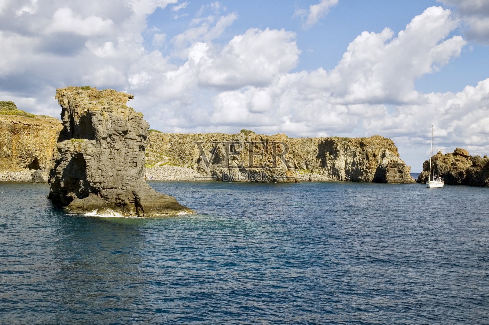 帕纳雷亚，帕纳雷亚岛，西西里，意大利照片摄影图片