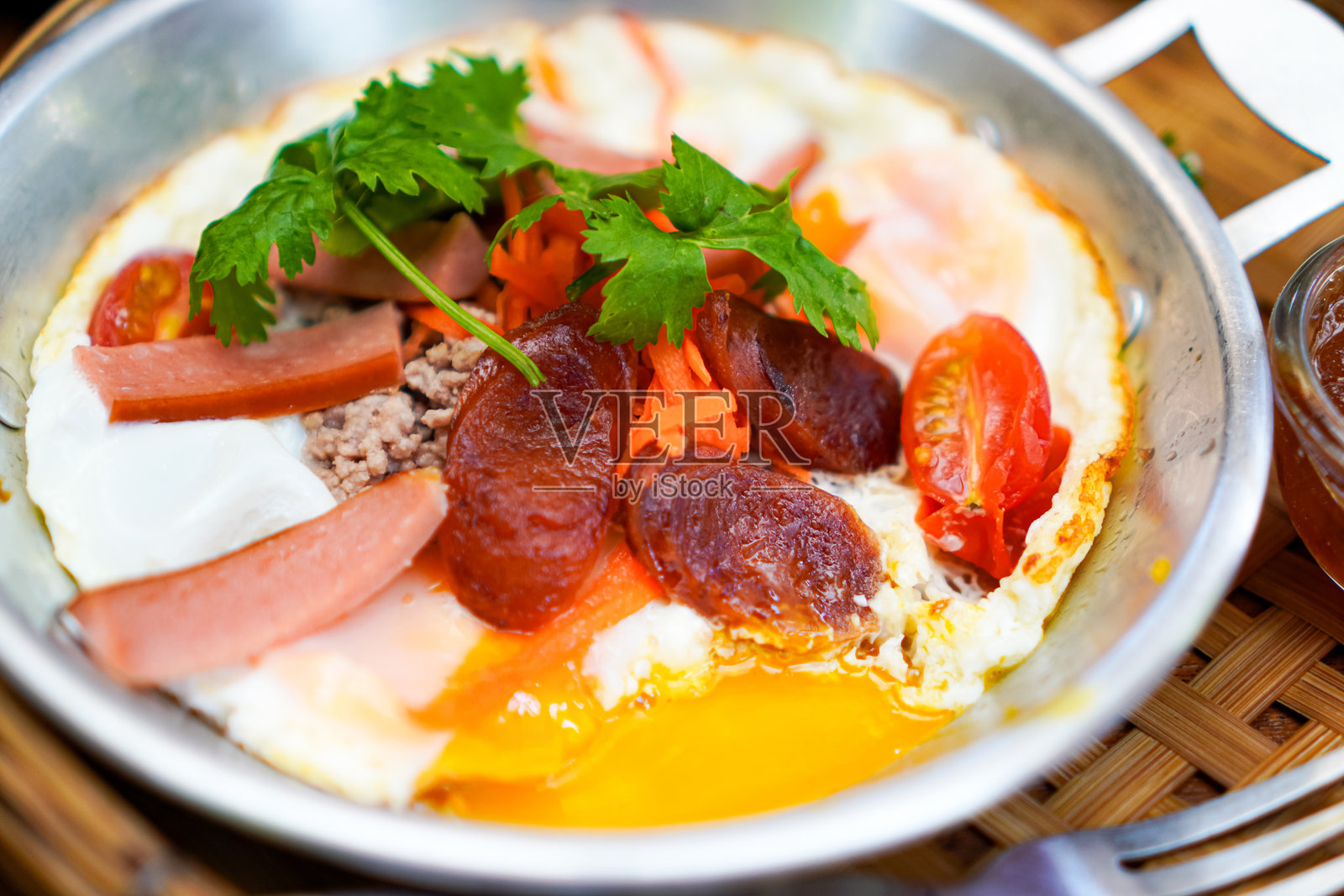 泰式煎蛋配料特写照片摄影图片