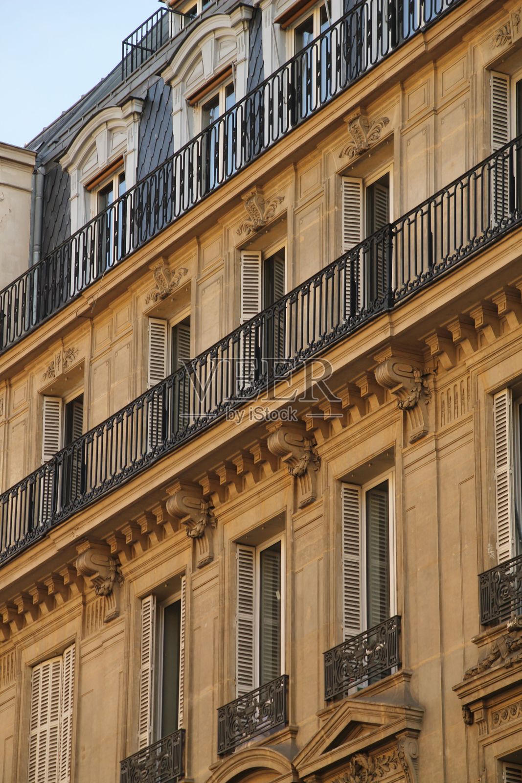 经典巴黎建筑外立面照片摄影图片