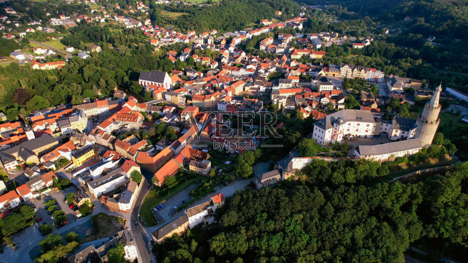 威达市区鸟瞰图照片摄影图片