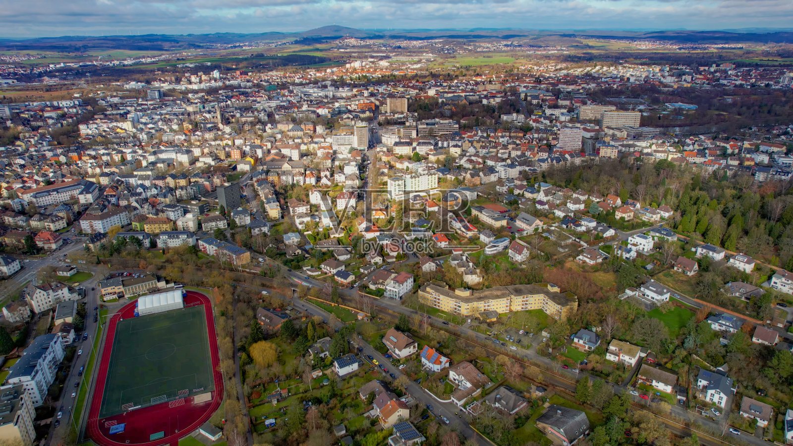 吉森市鸟瞰图照片摄影图片
