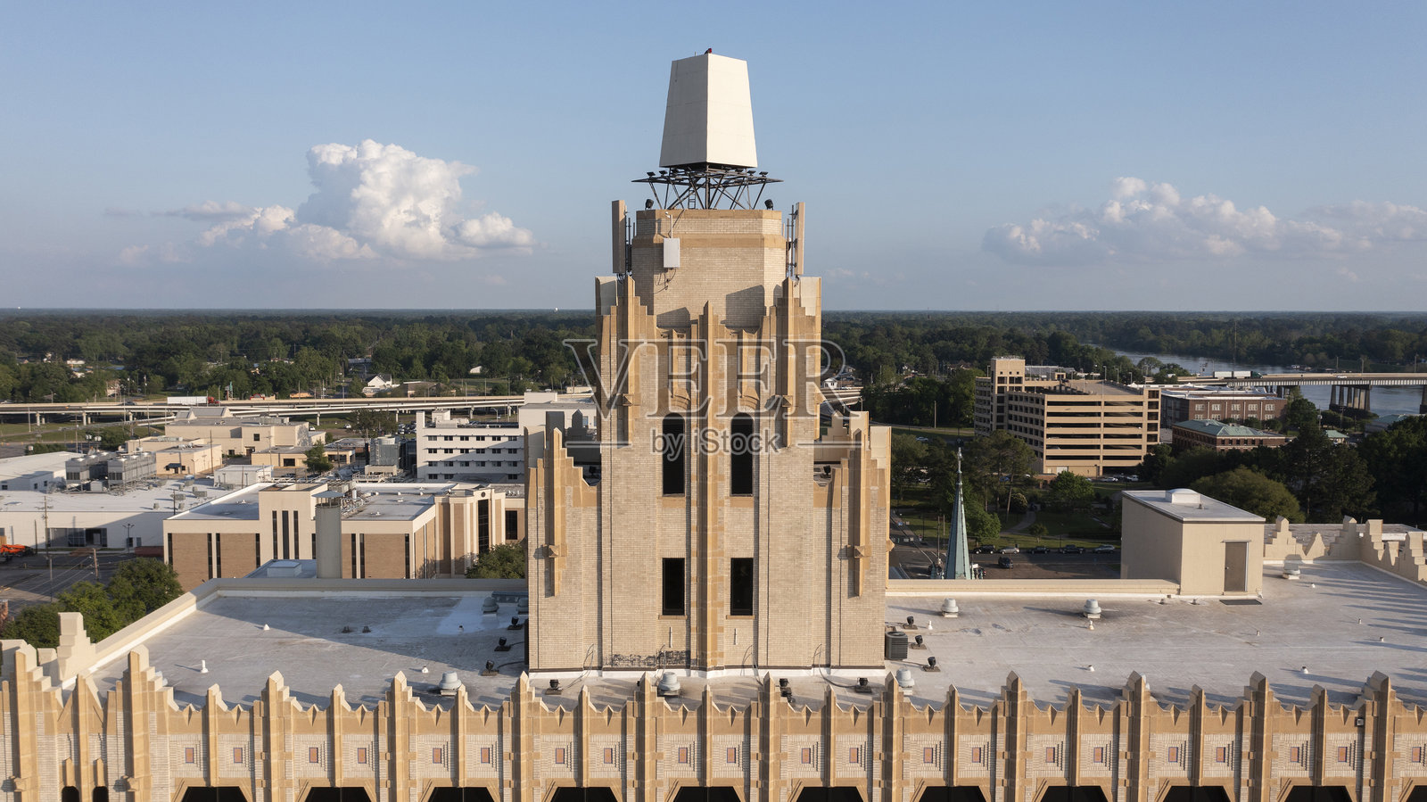 路易斯安那州门罗市历史悠久的市中心天际线照片摄影图片