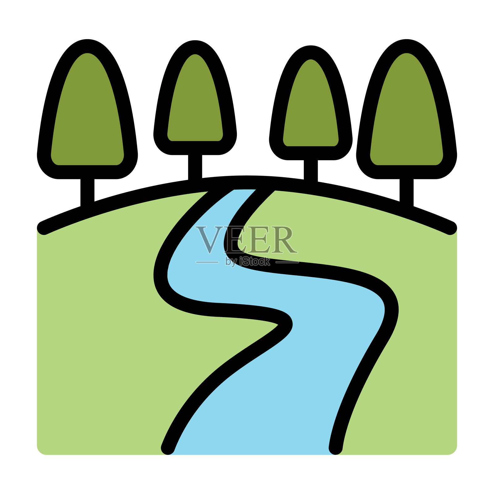 河流图标插画图片素材