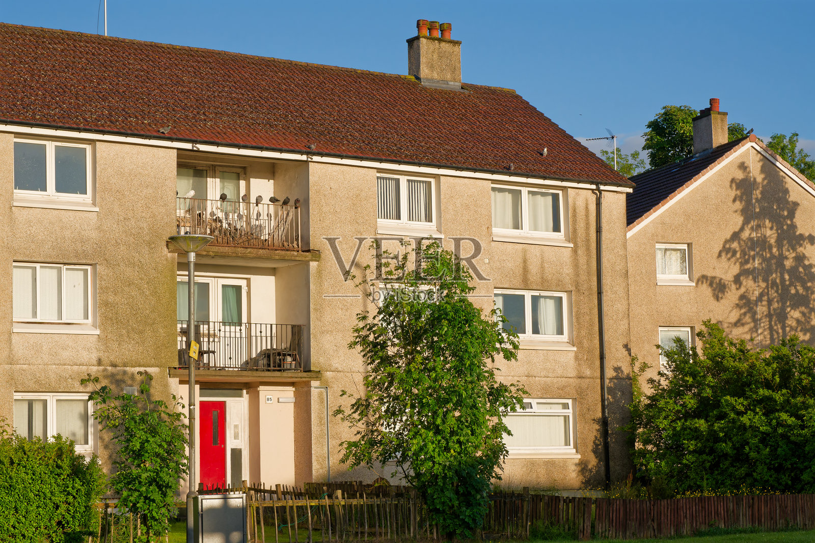 格拉斯哥贫困地区的公租房照片摄影图片