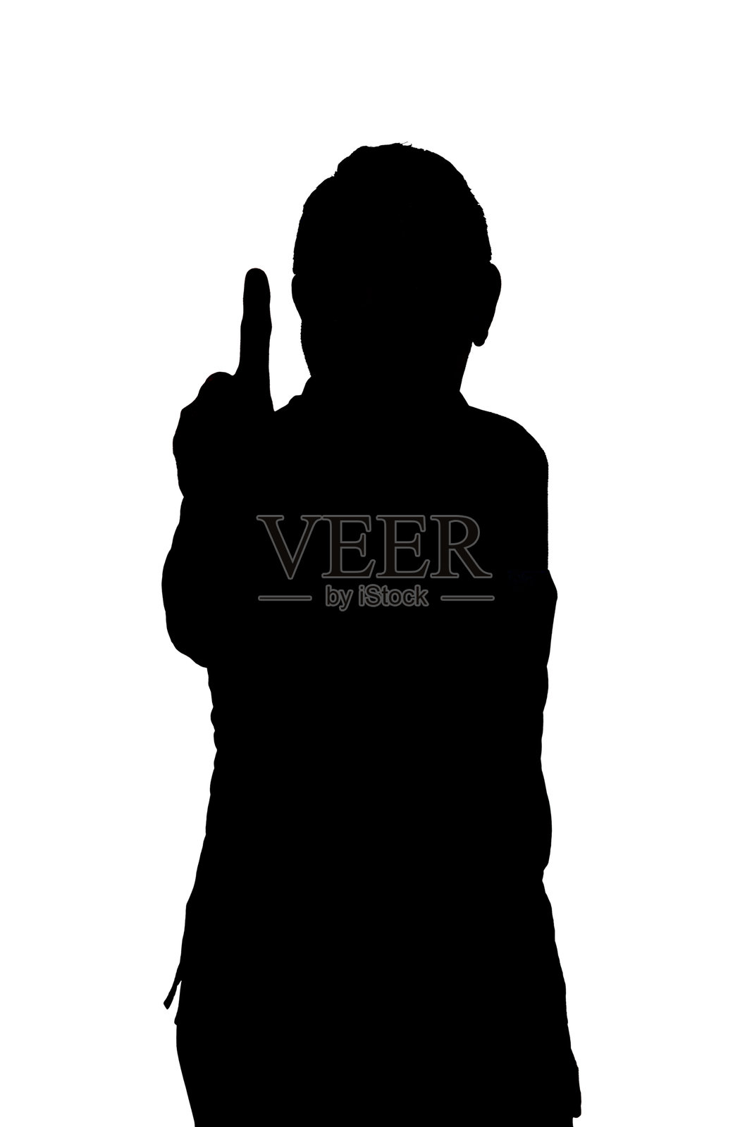 一个男人的剪影展示数字一插画图片素材